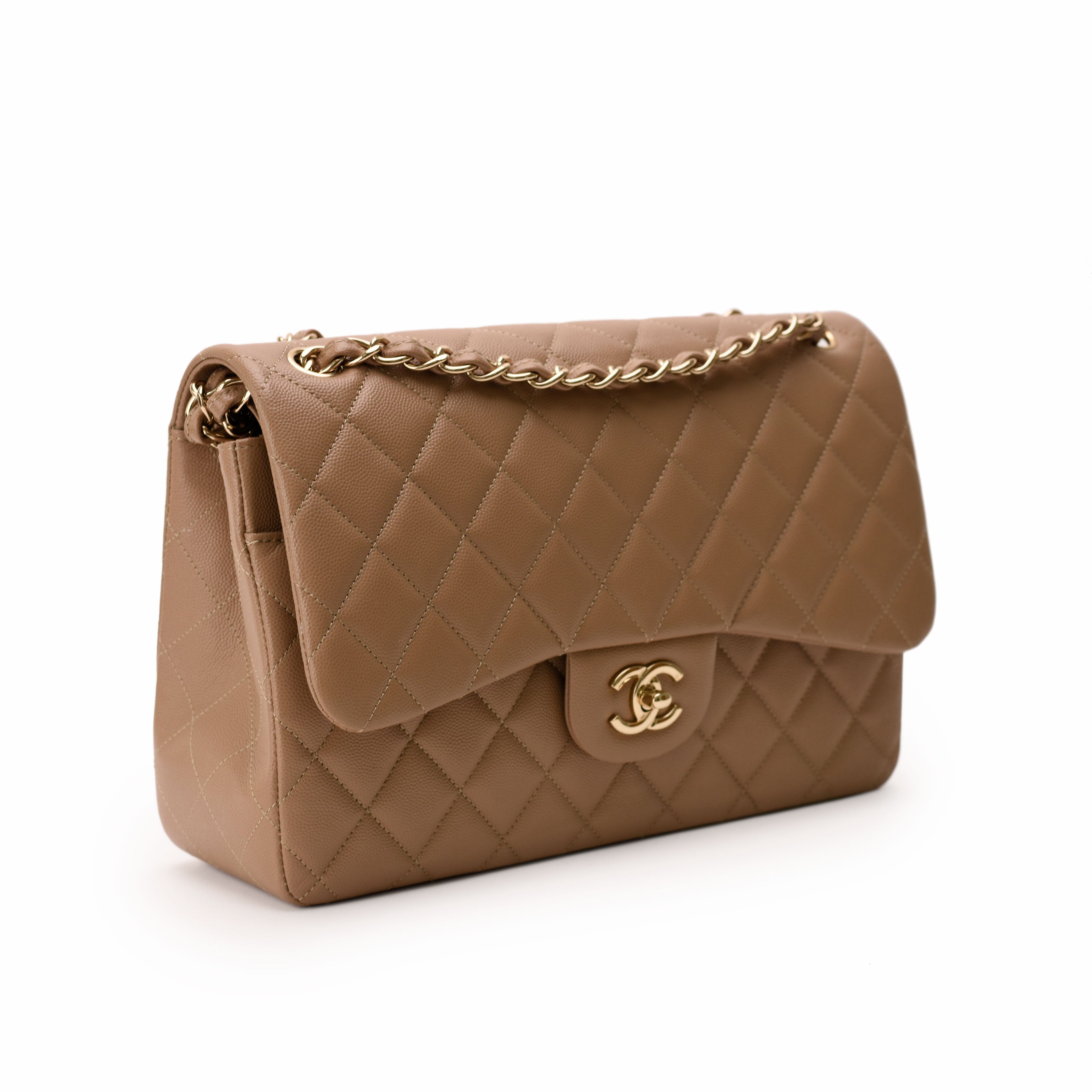 Chanel Timeless Jumbo Dark Beige Caviar CHW