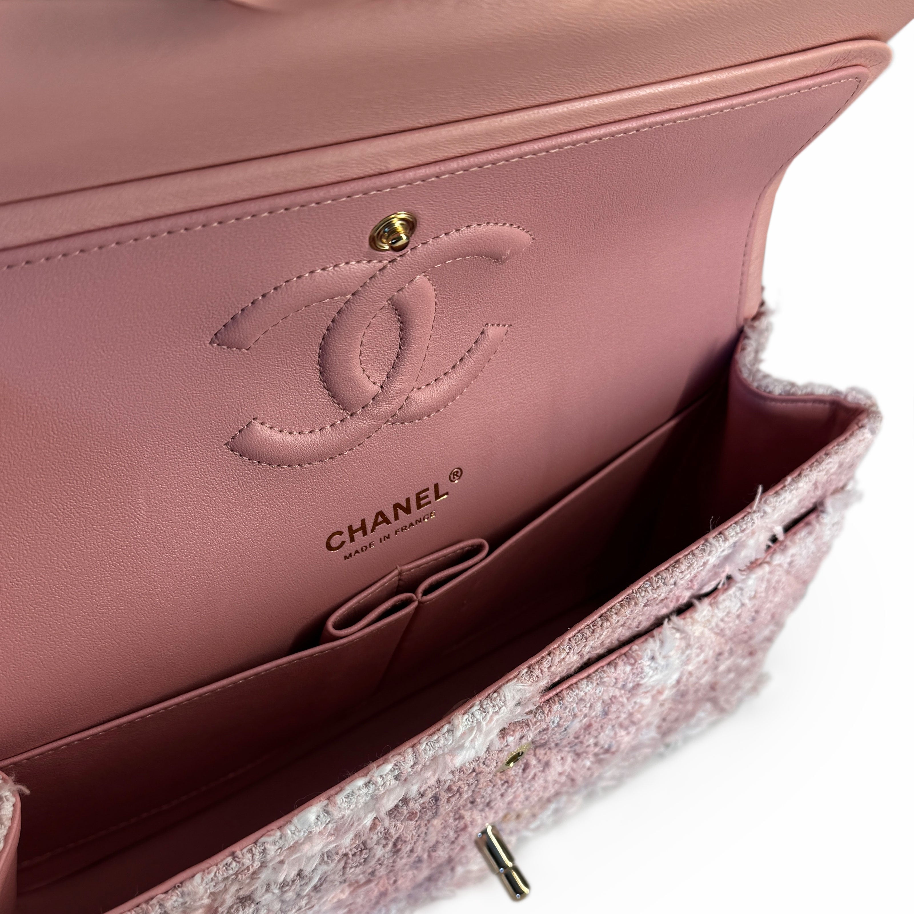 Chanel Timeless Medium Light Pink Tweed CHW