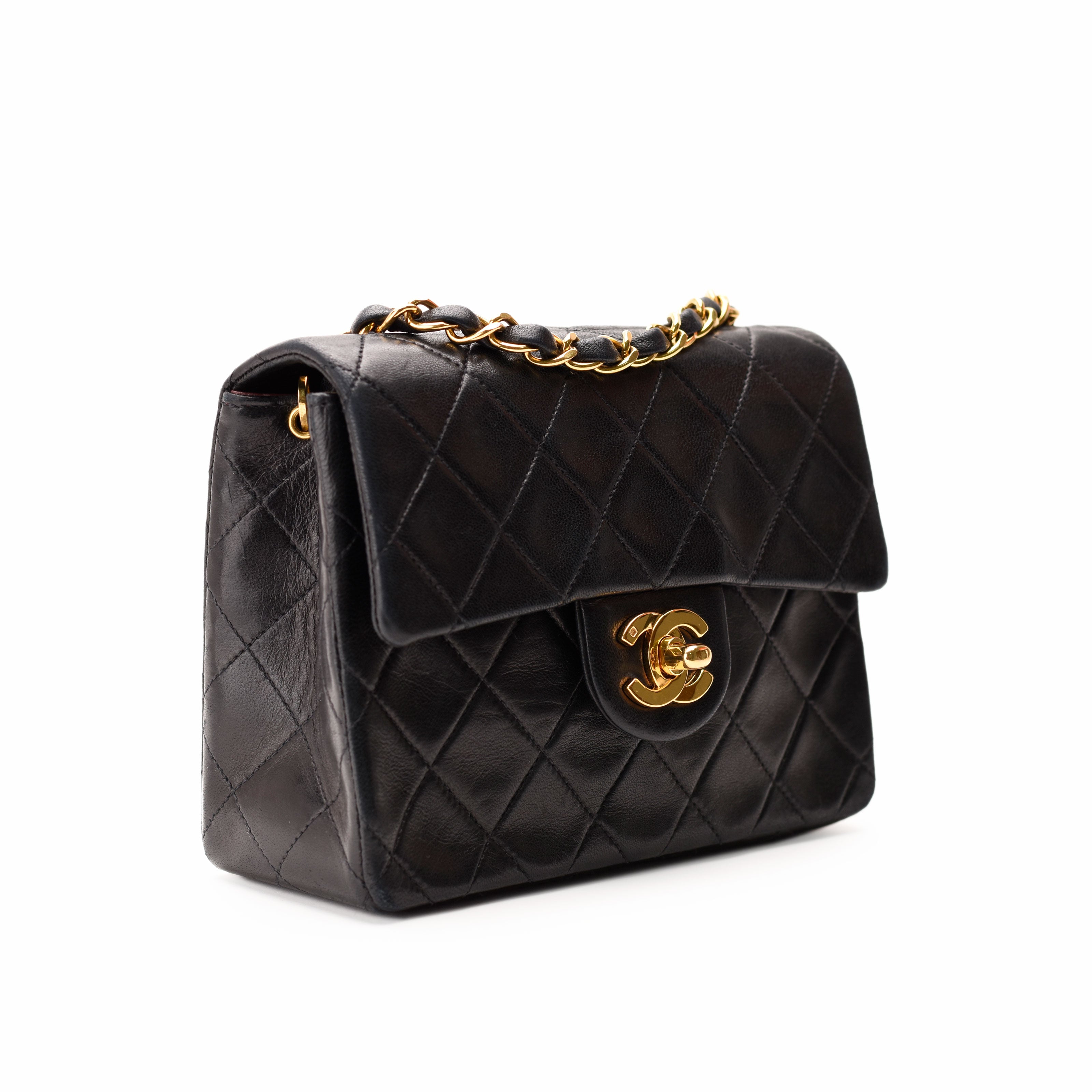 Chanel Mini Square Vintage Black Lambskin 24K GHW