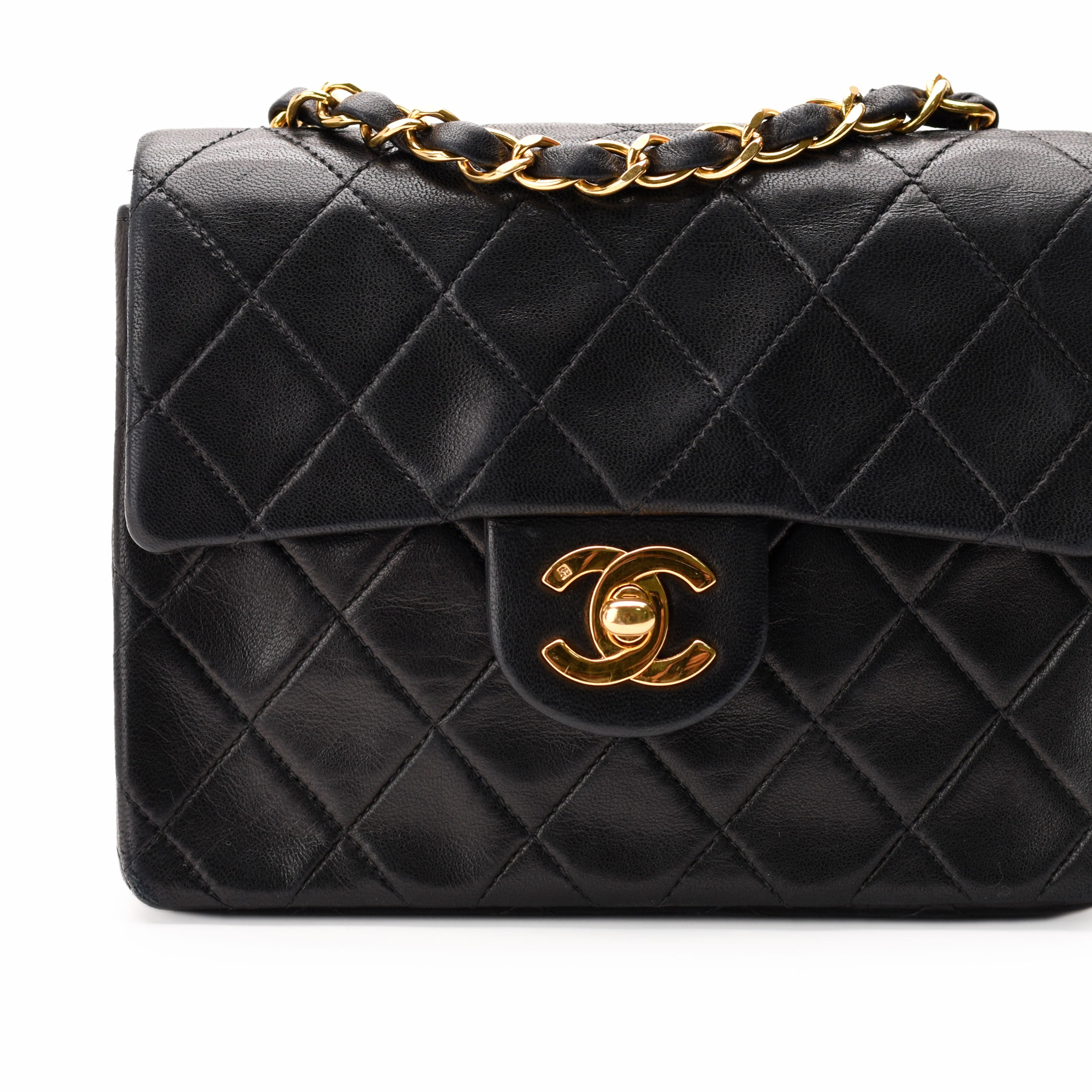Chanel Mini Square Vintage Black Lambskin 24K GHW