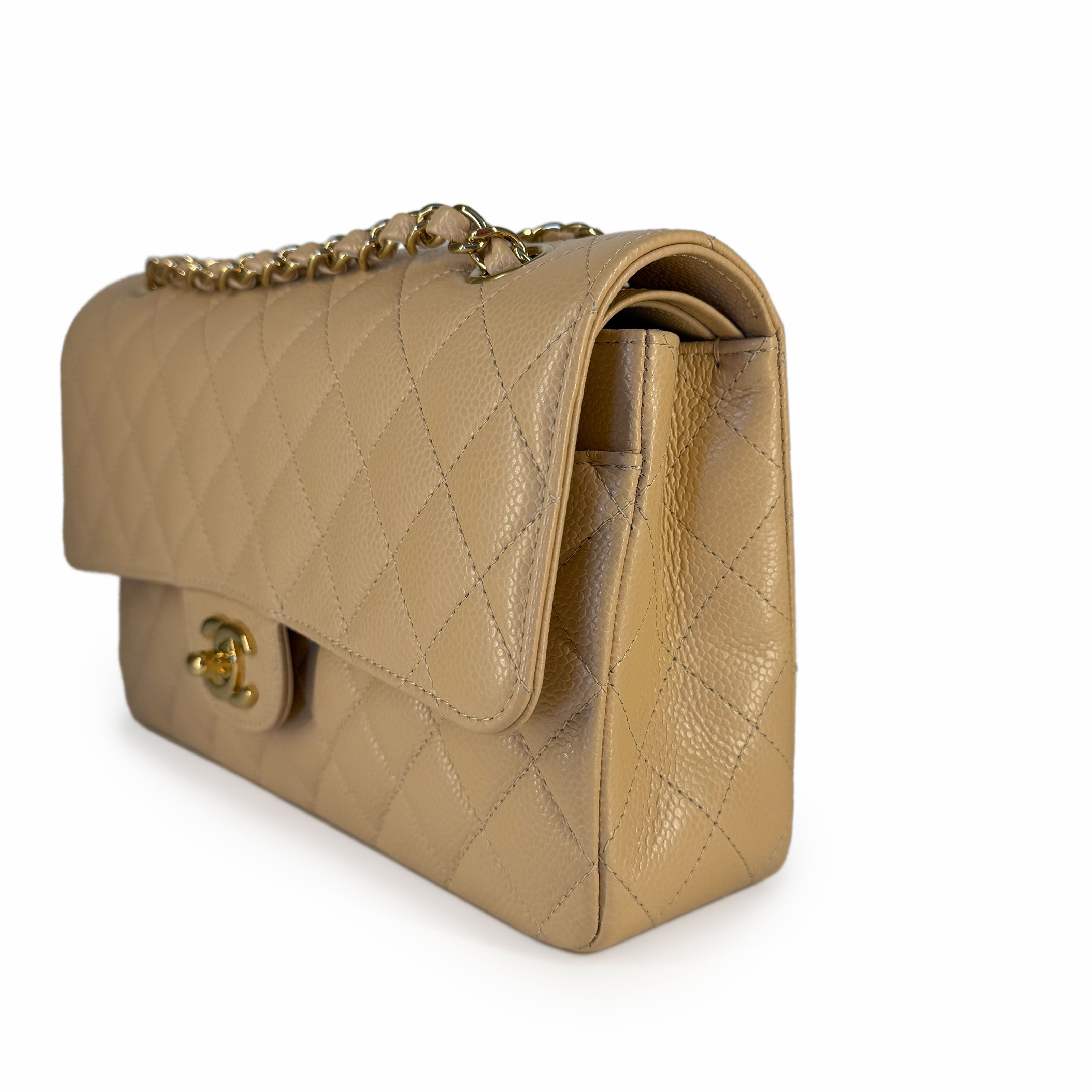 Chanel Timeless Medium Beige Caviar GHW