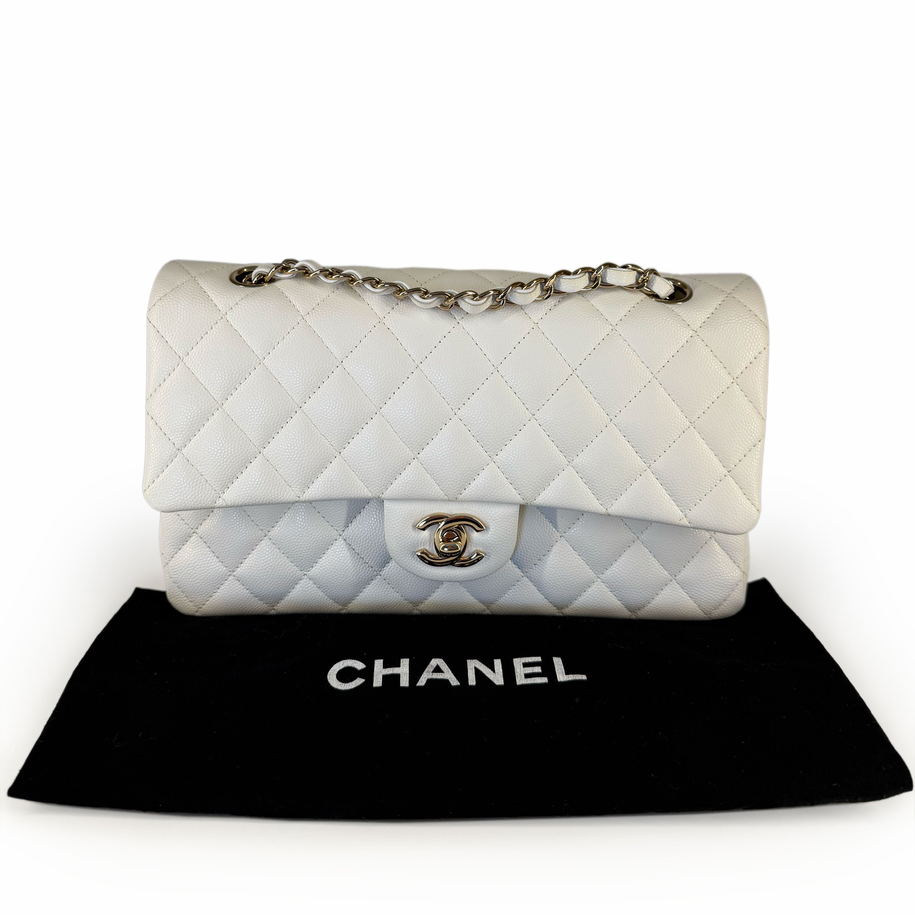 Chanel Timeless Medium White Caviar CHW
