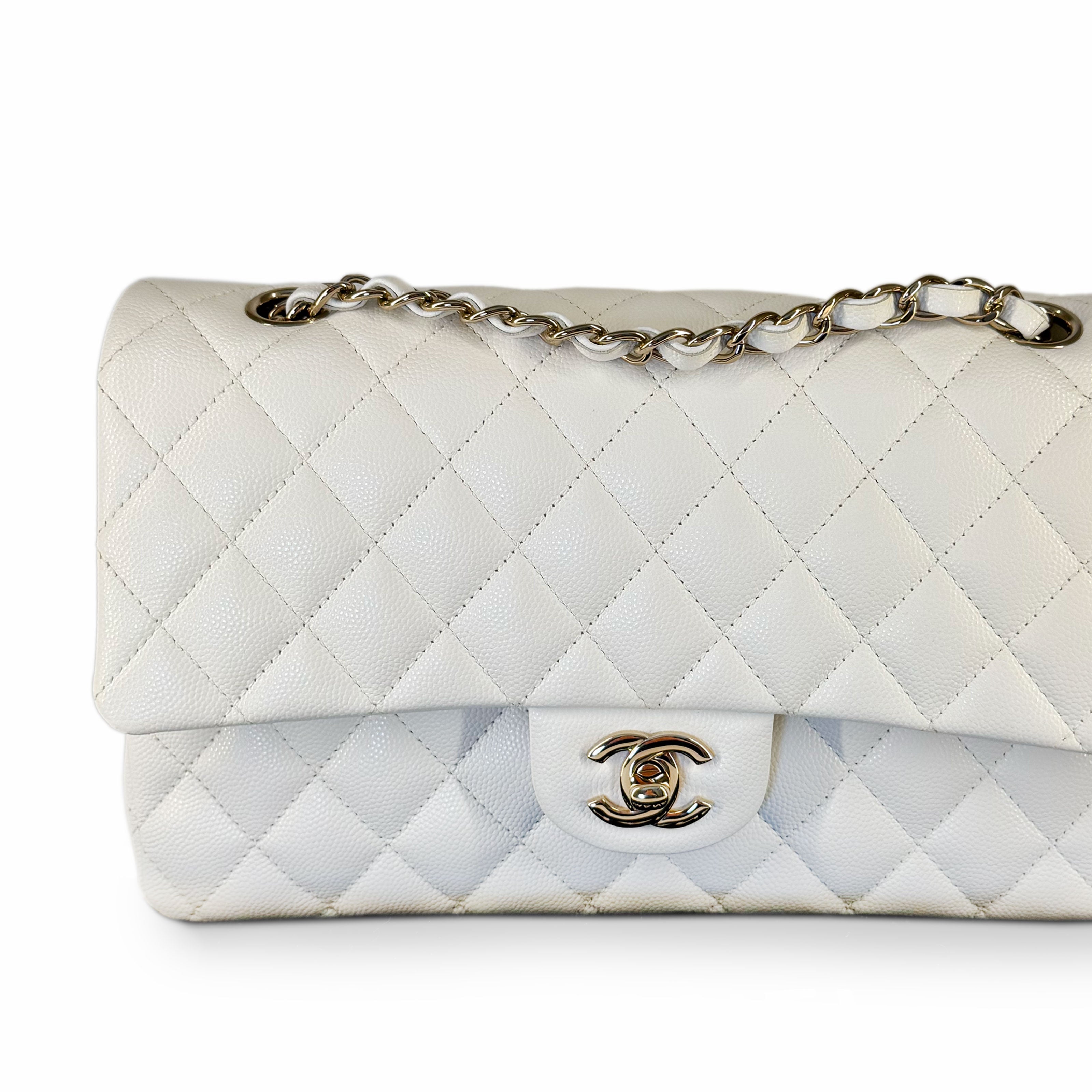 Chanel Timeless Medium White Caviar CHW