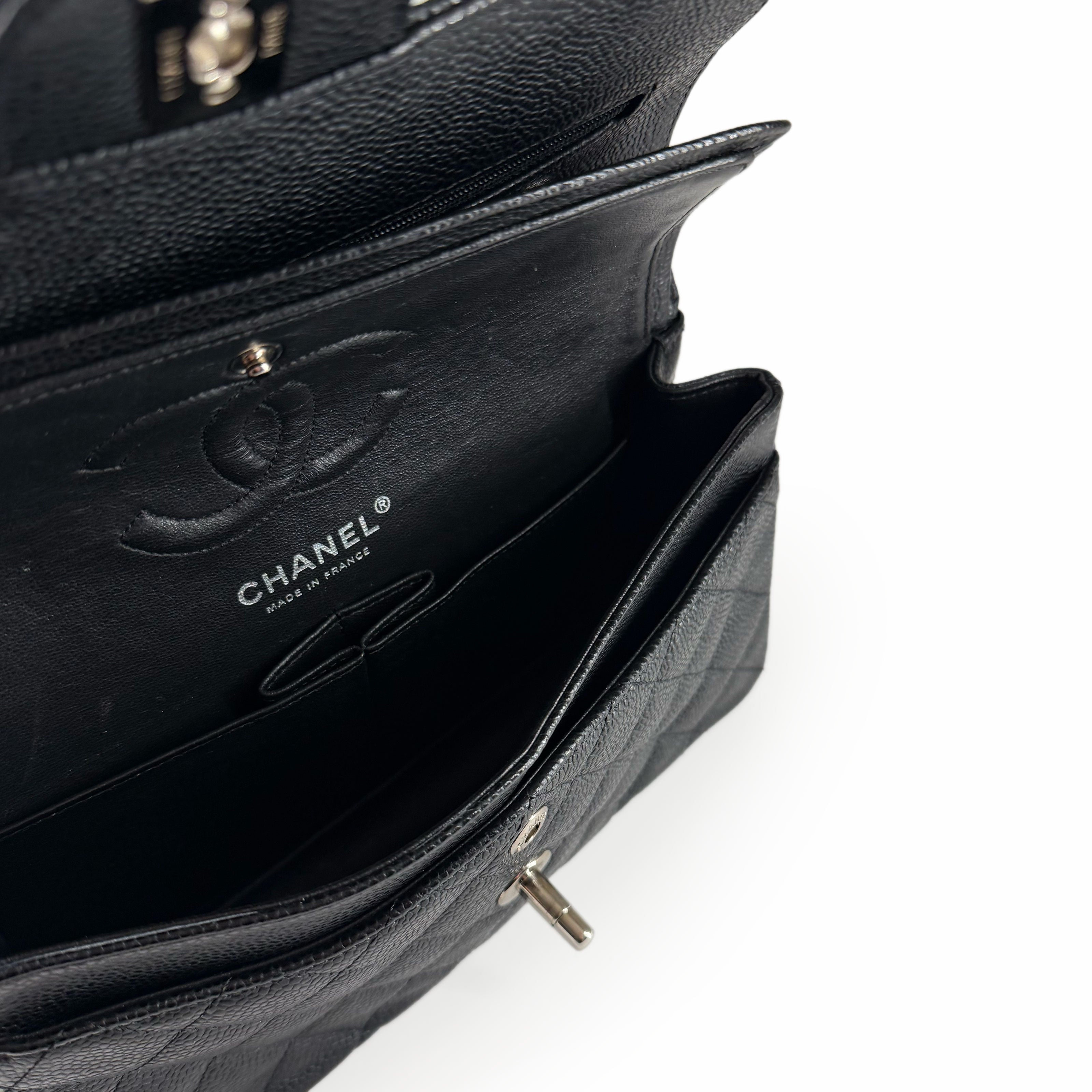 Chanel Timeless Small Black Caviar SHW