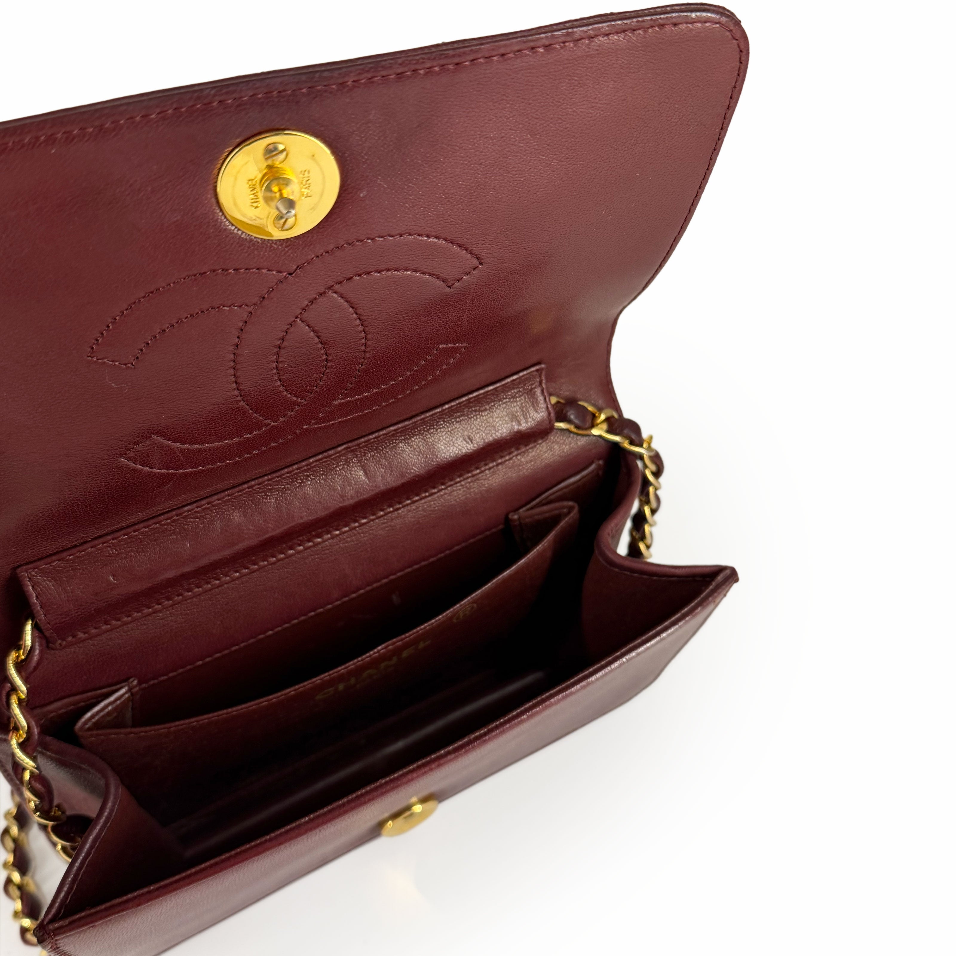 Chanel WOC Vintage Lambskin Burgundy GHW