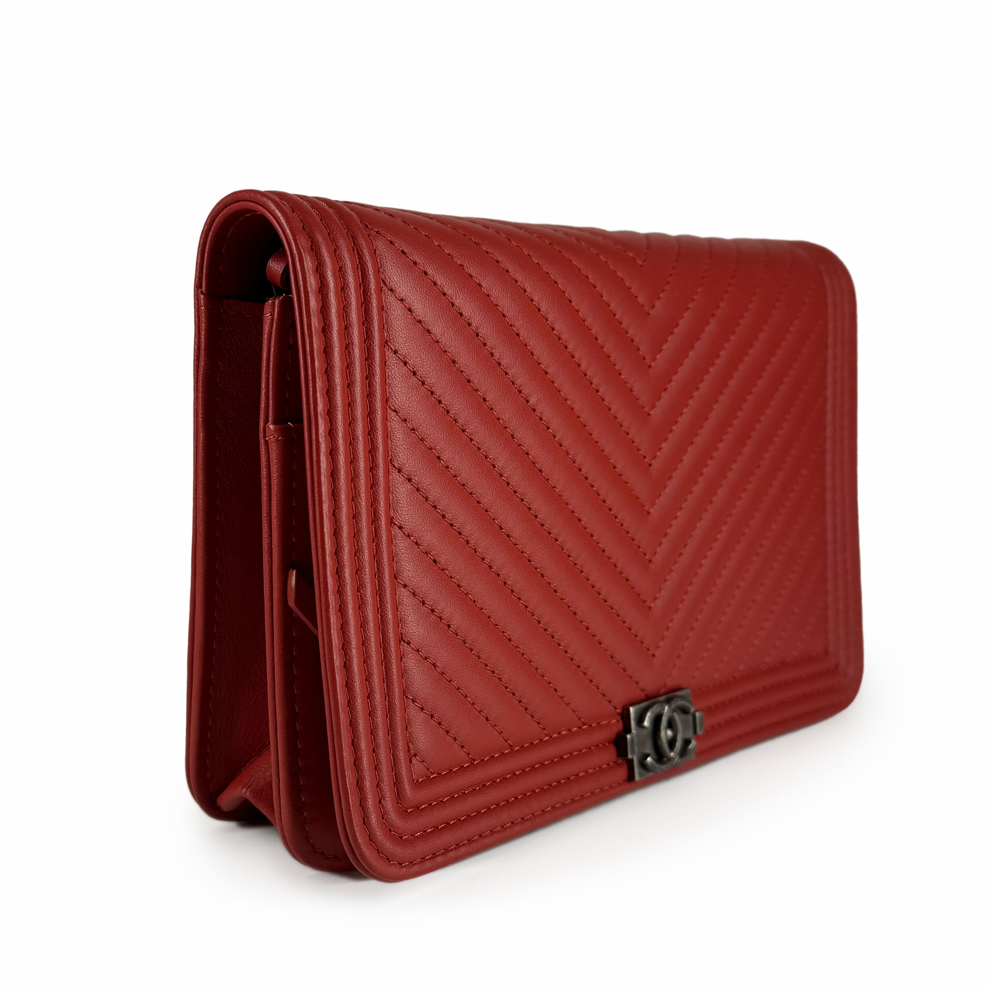 Chanel WOC Red Chevron RHW