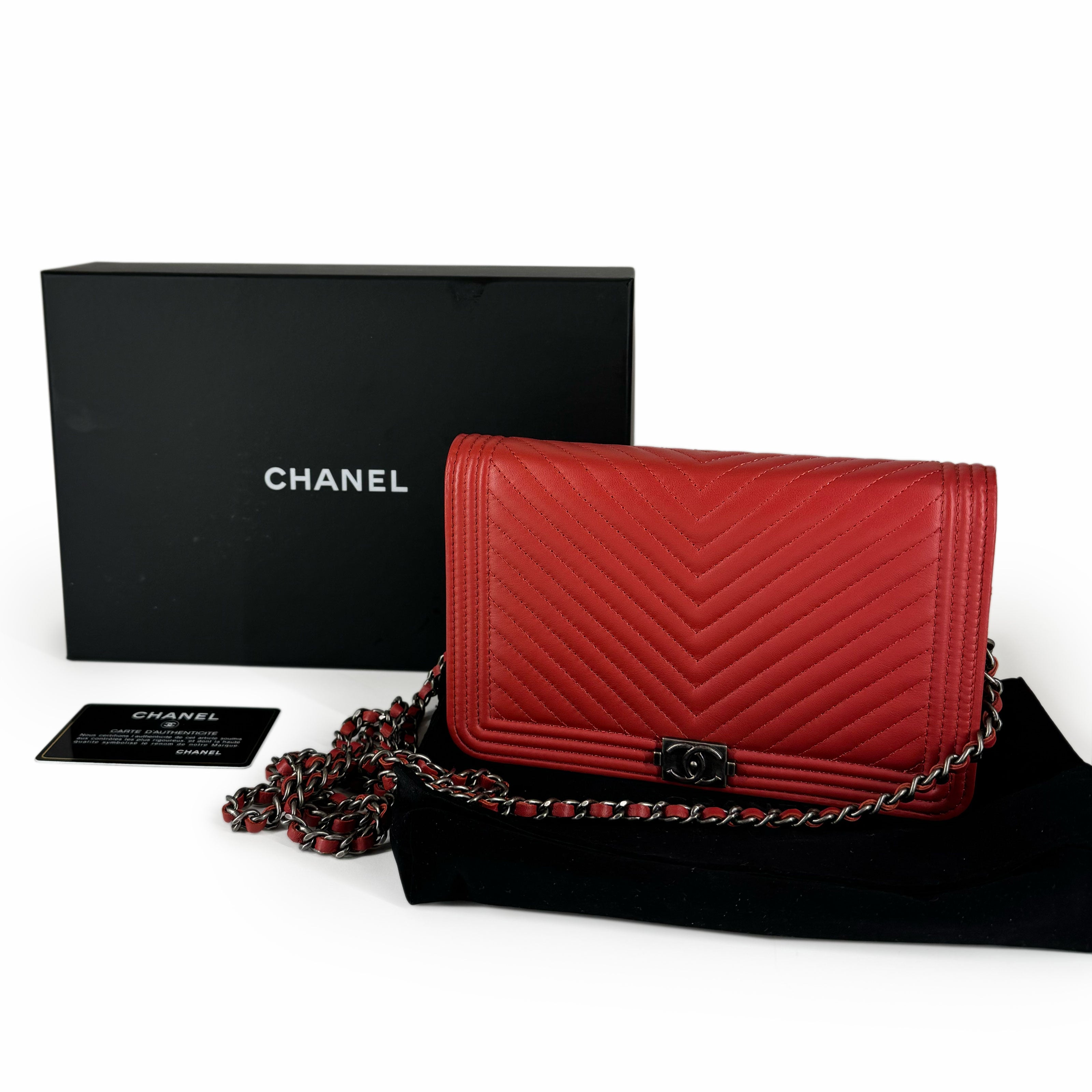 Chanel WOC Red Chevron RHW