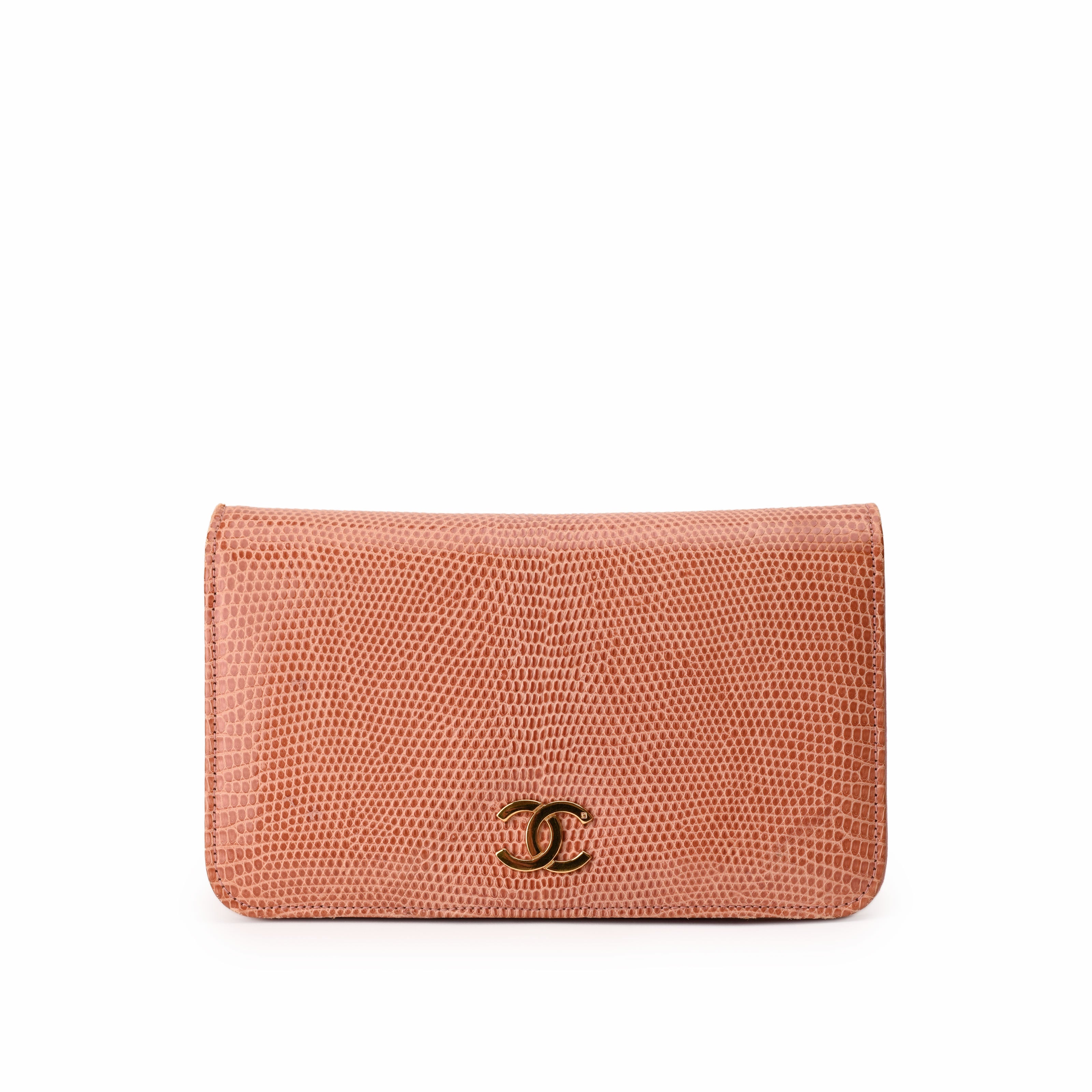 Chanel WOC Lizart Pink Leather Vintage GHW