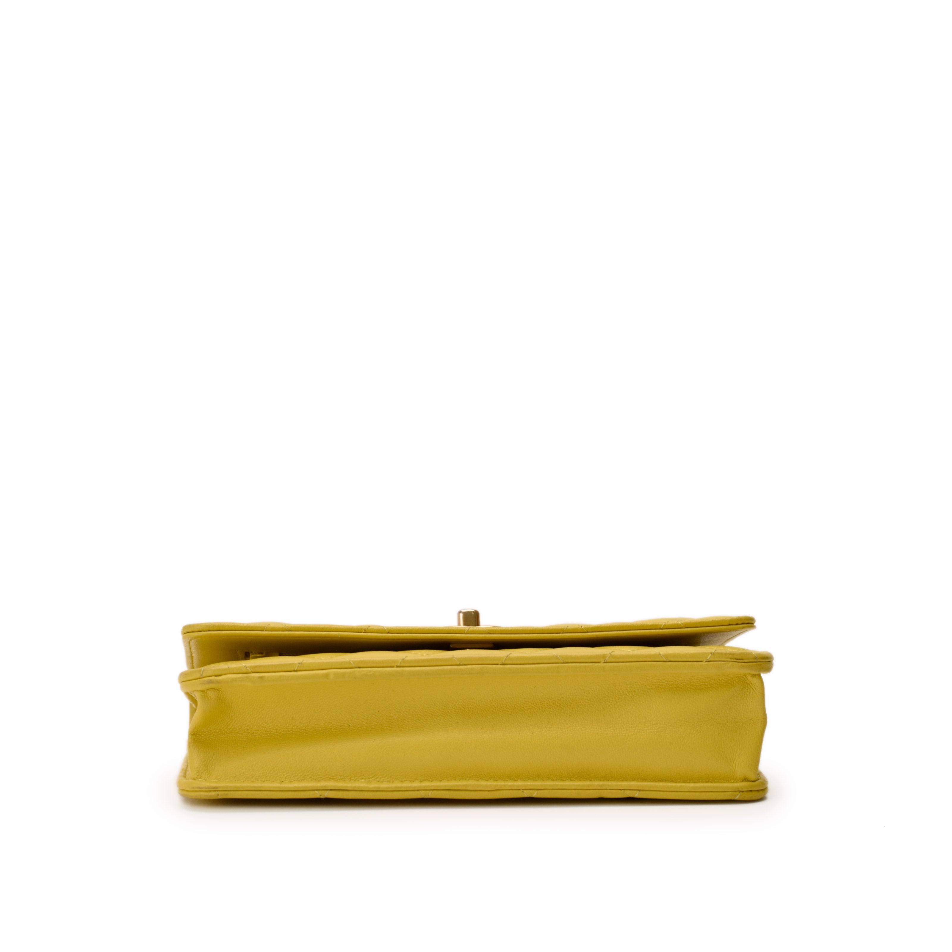 Chanel WOC Pearl Crush Yellow Lambskin GBHW