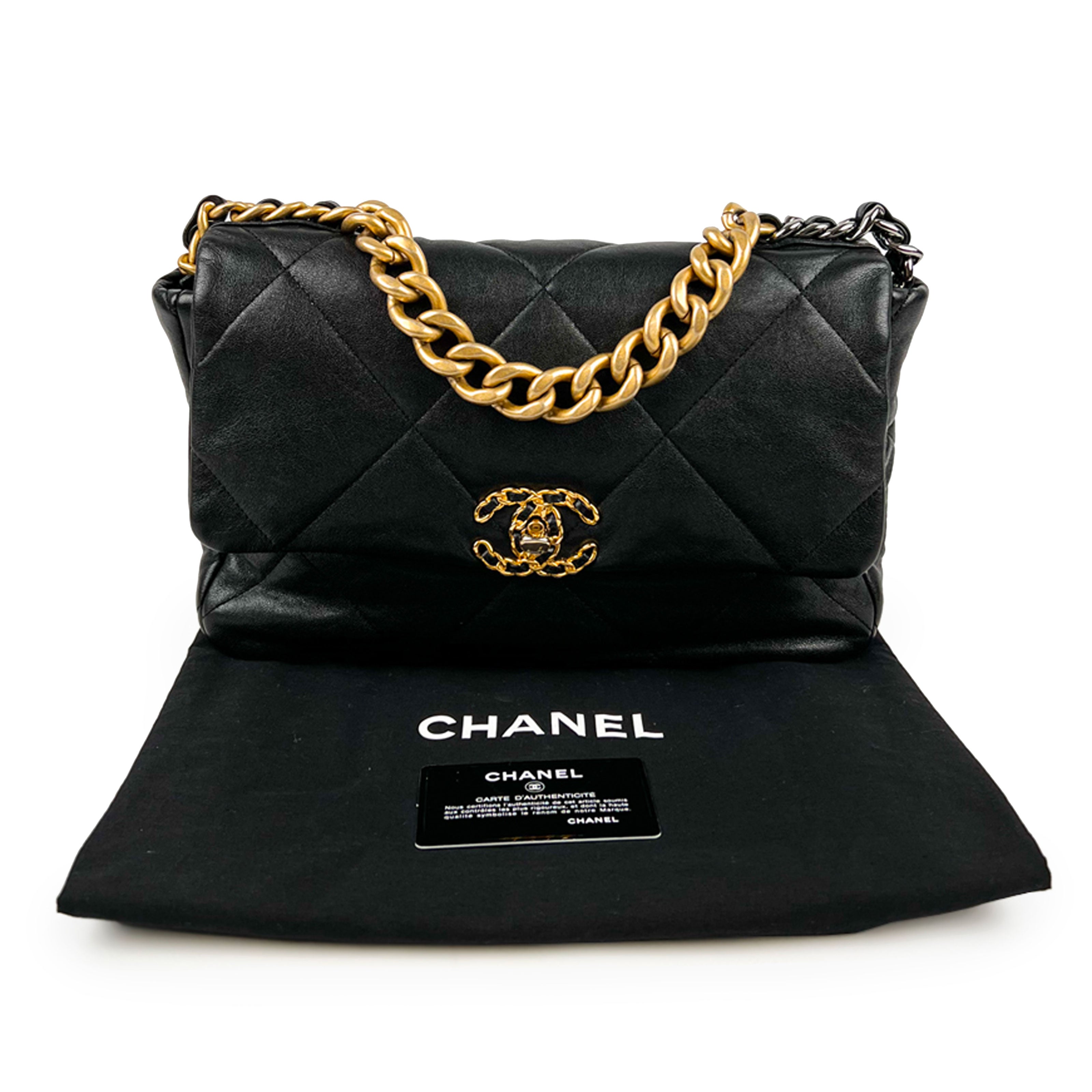 Chanel 19 Flap Bag Black Lambskin GHW