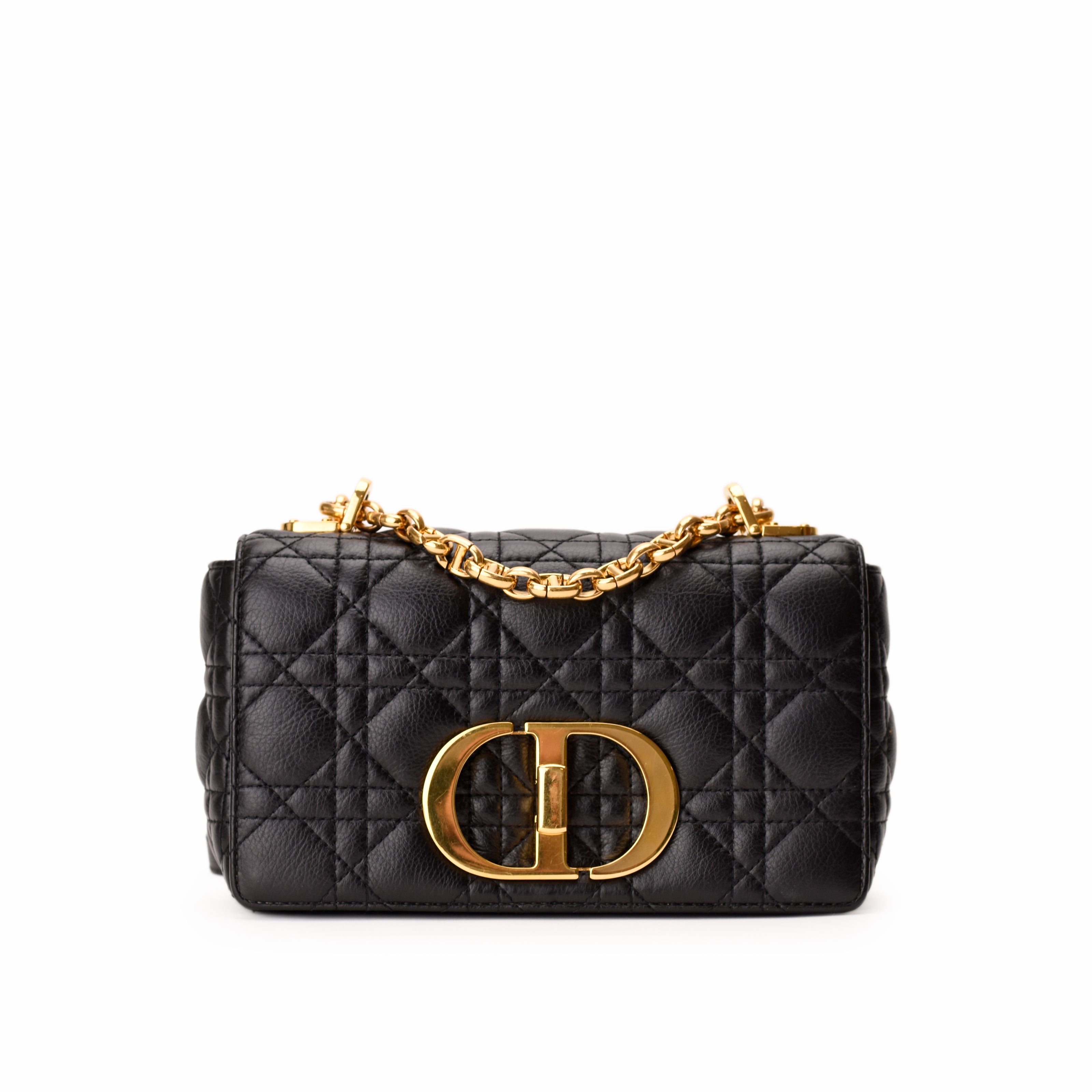 Dior Small Caro Bag in Black Cannage