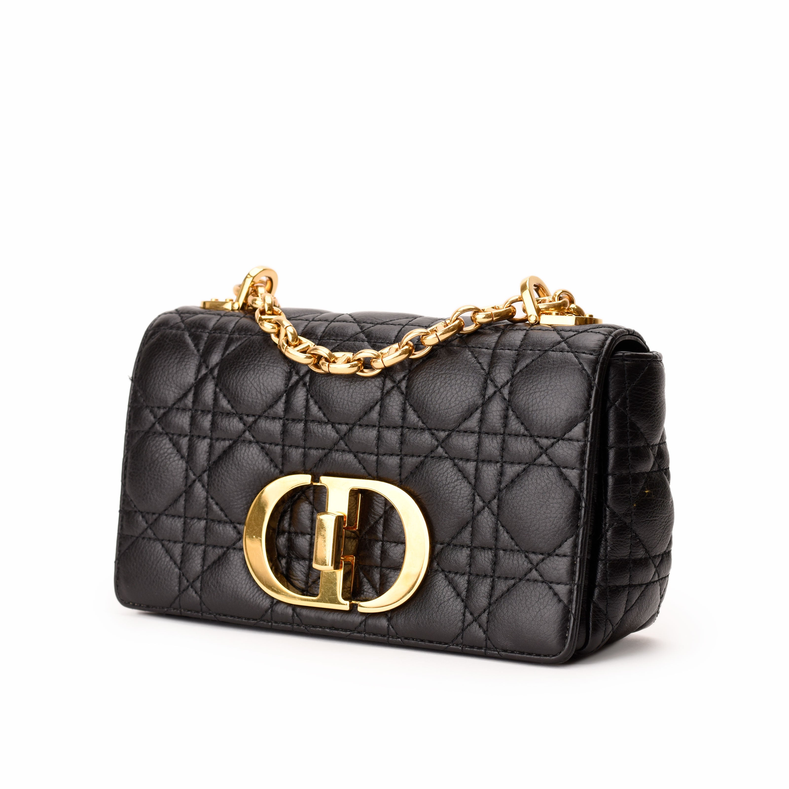 Dior Small Caro Bag in Black Cannage