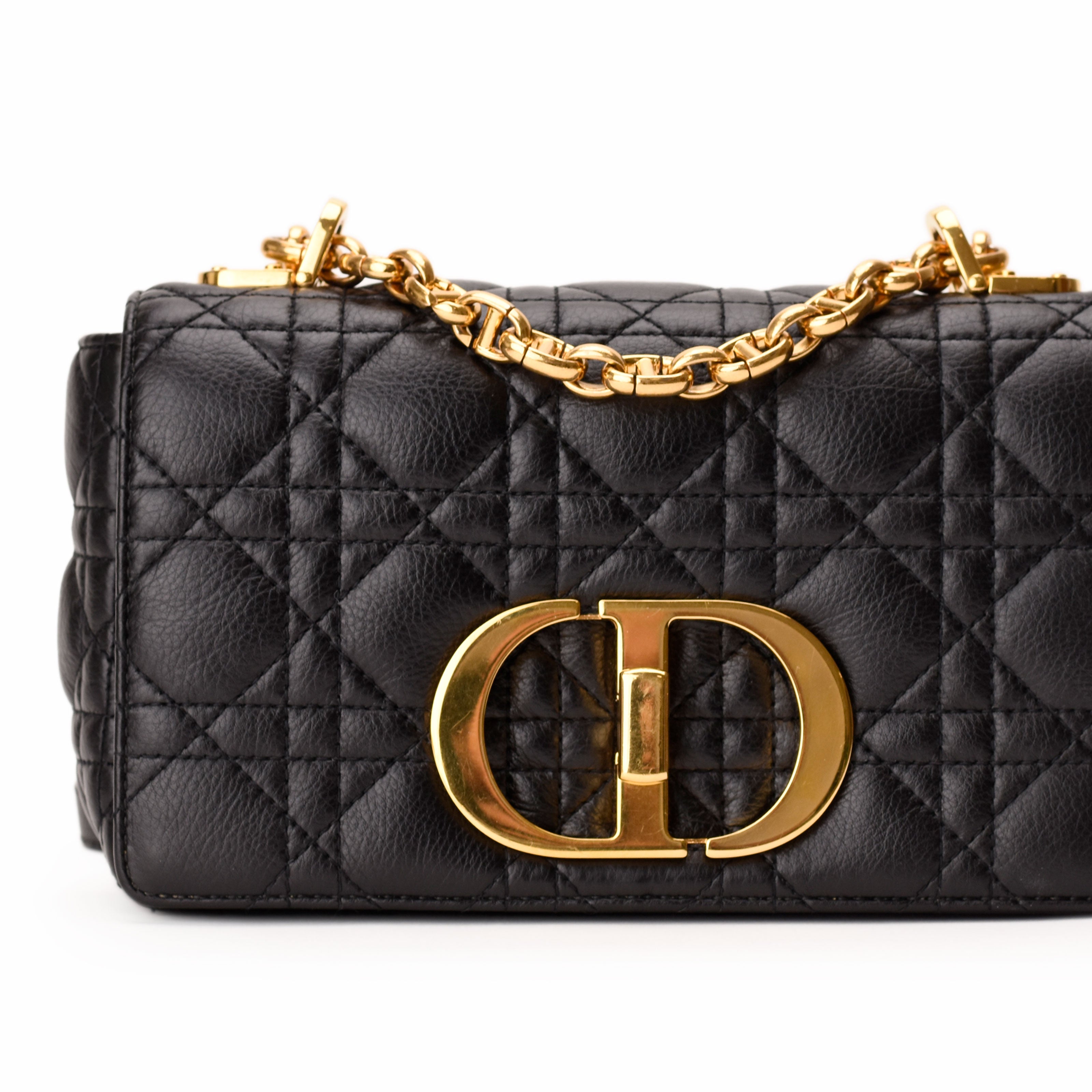 Dior Small Caro Bag in Black Cannage