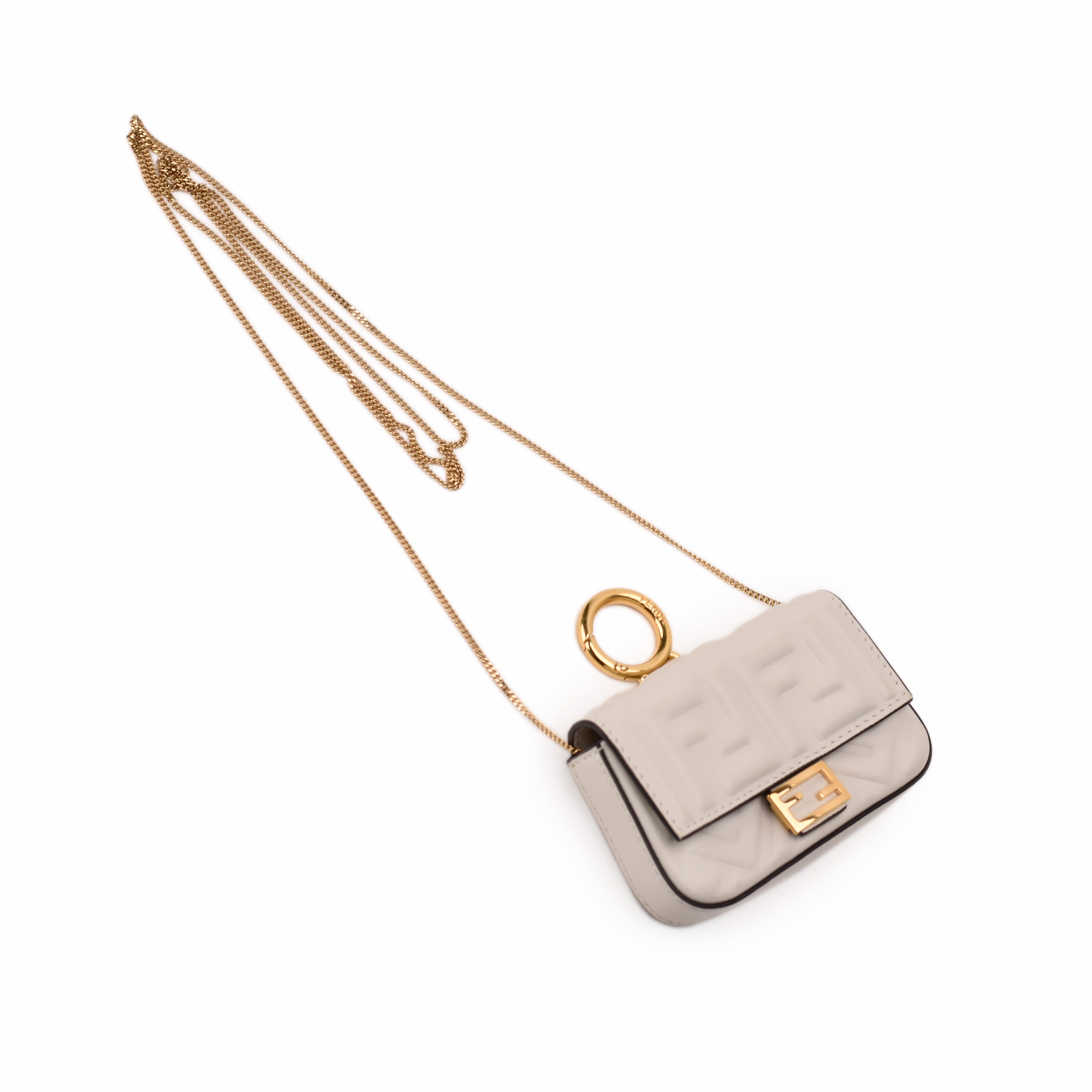 Fendi Baguette White Bag Charm
