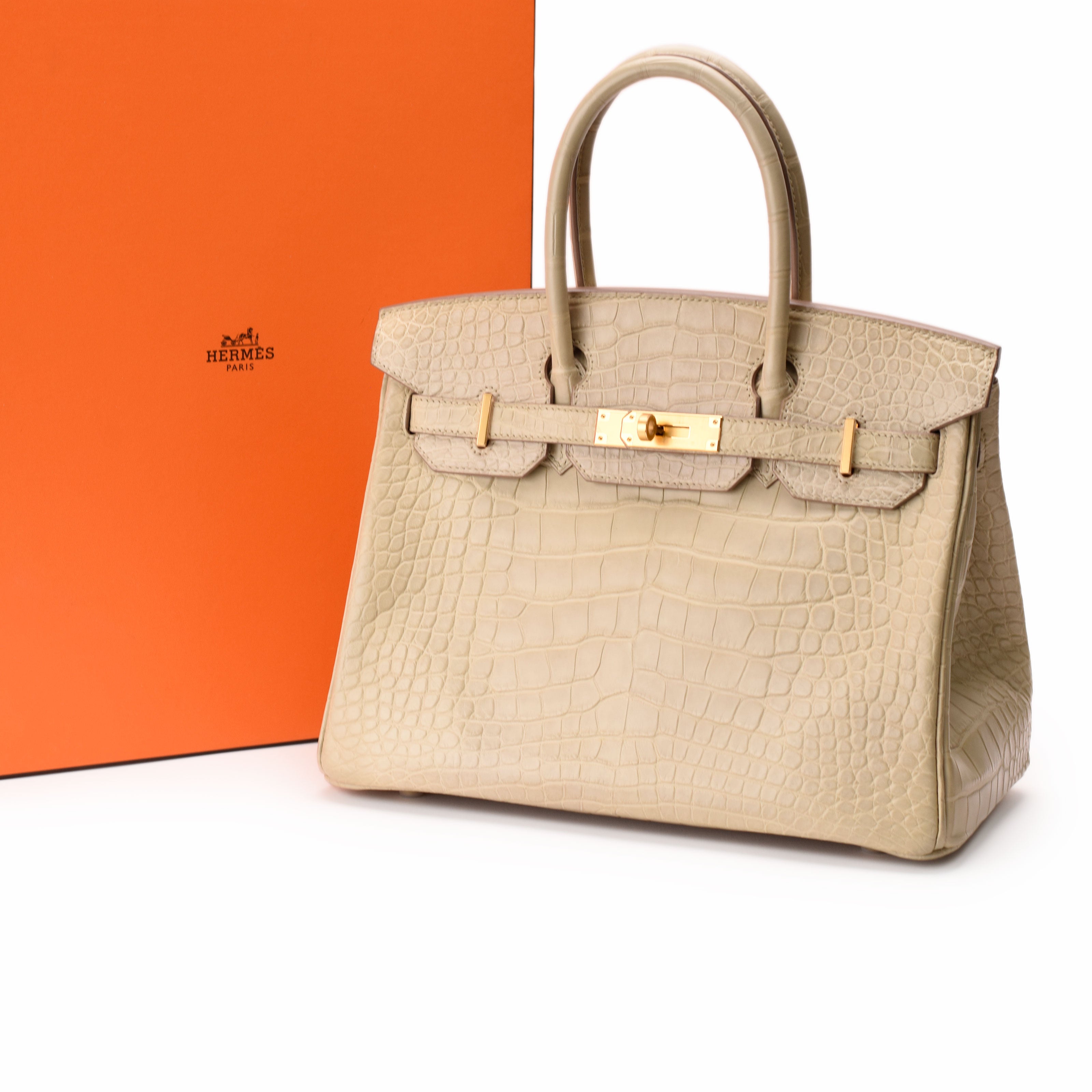 Hermès Birkin 30 Beton Matte Alligator GHW