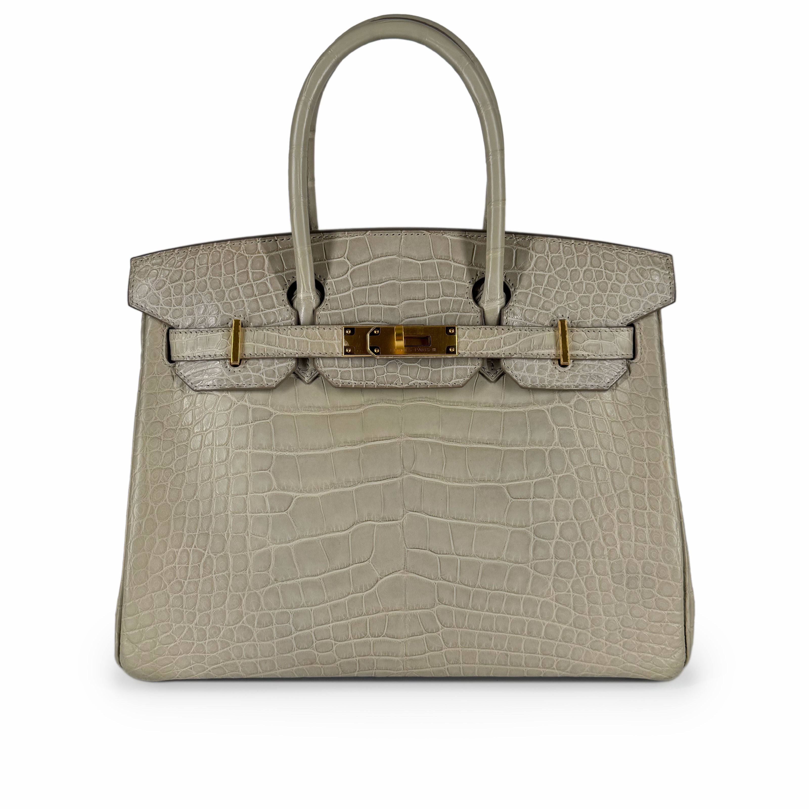 Hermès Birkin 30 Matte Beton Alligator GHW