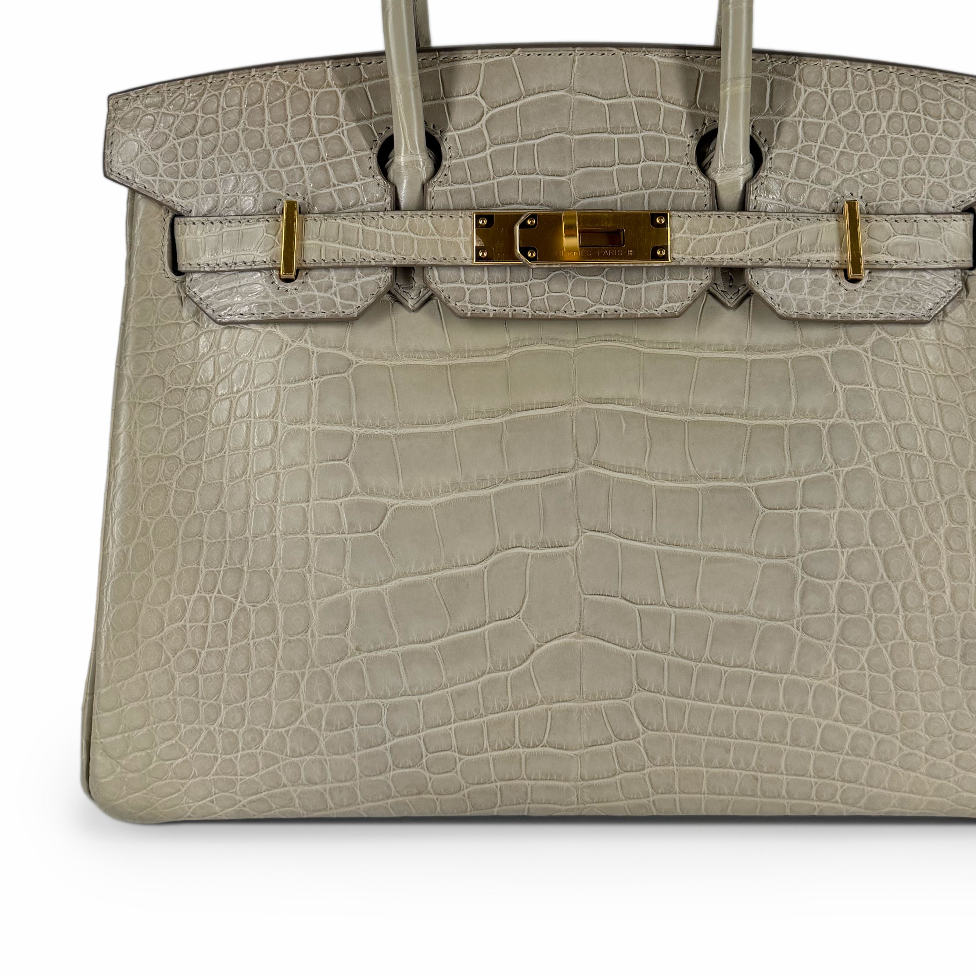Hermès Birkin 30 Matte Beton Alligator GHW