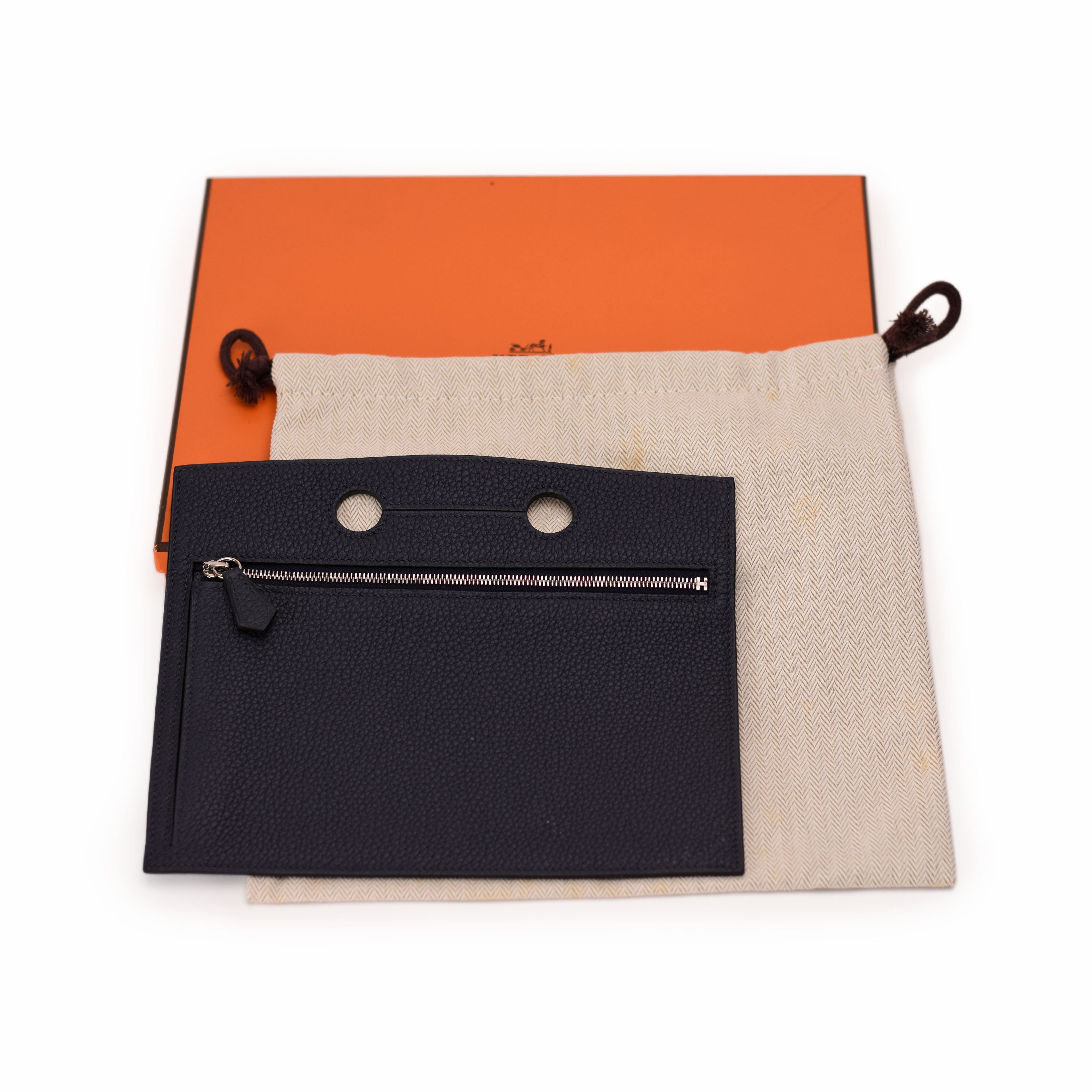 Hermès Backpocket Pouch Blue Togo PHW
