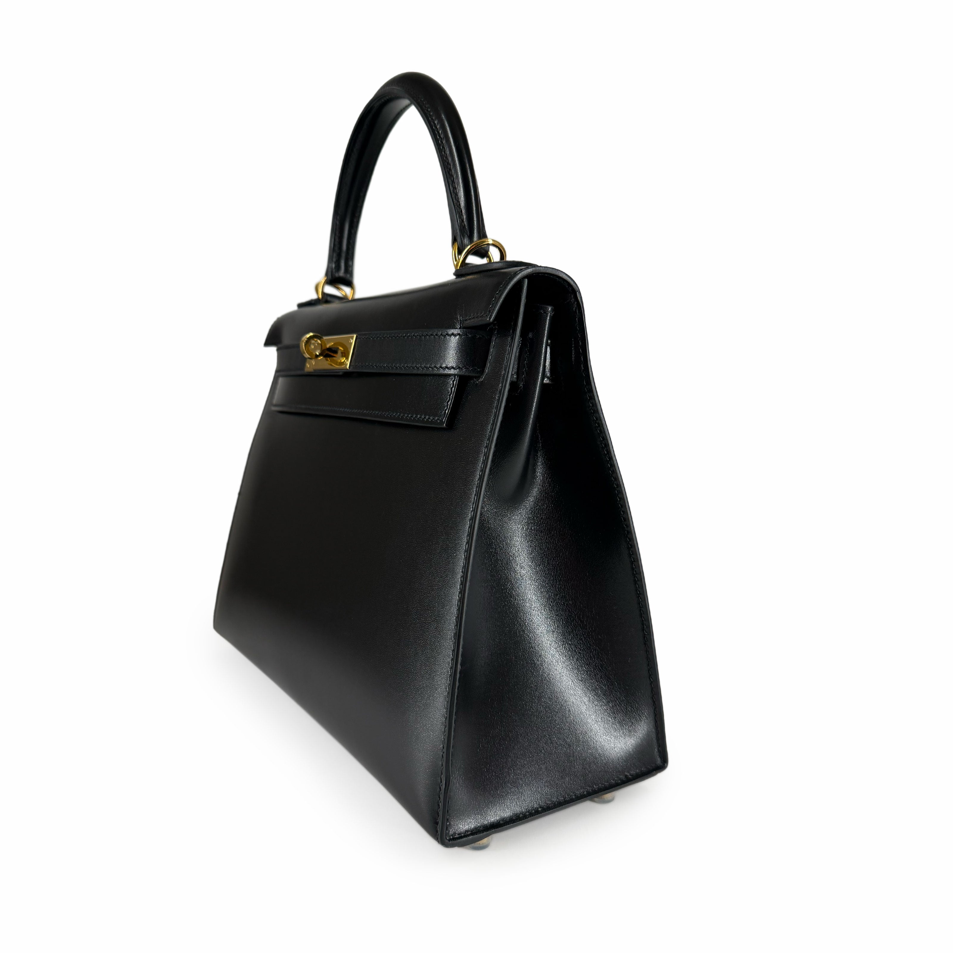 Hermès Kelly 28 Box Leather Black GHW