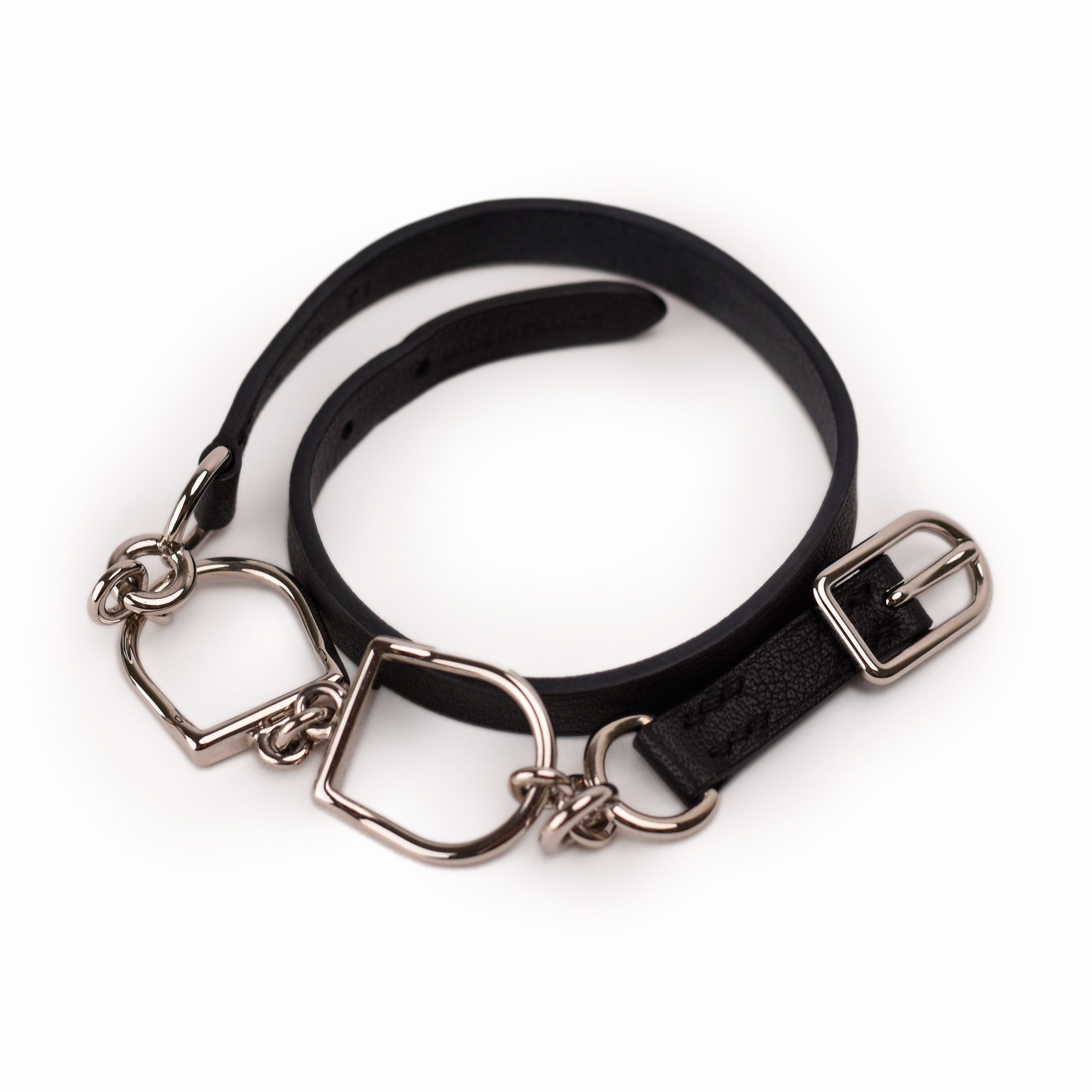 Hermès Etrier Double Tour Bracelet Black