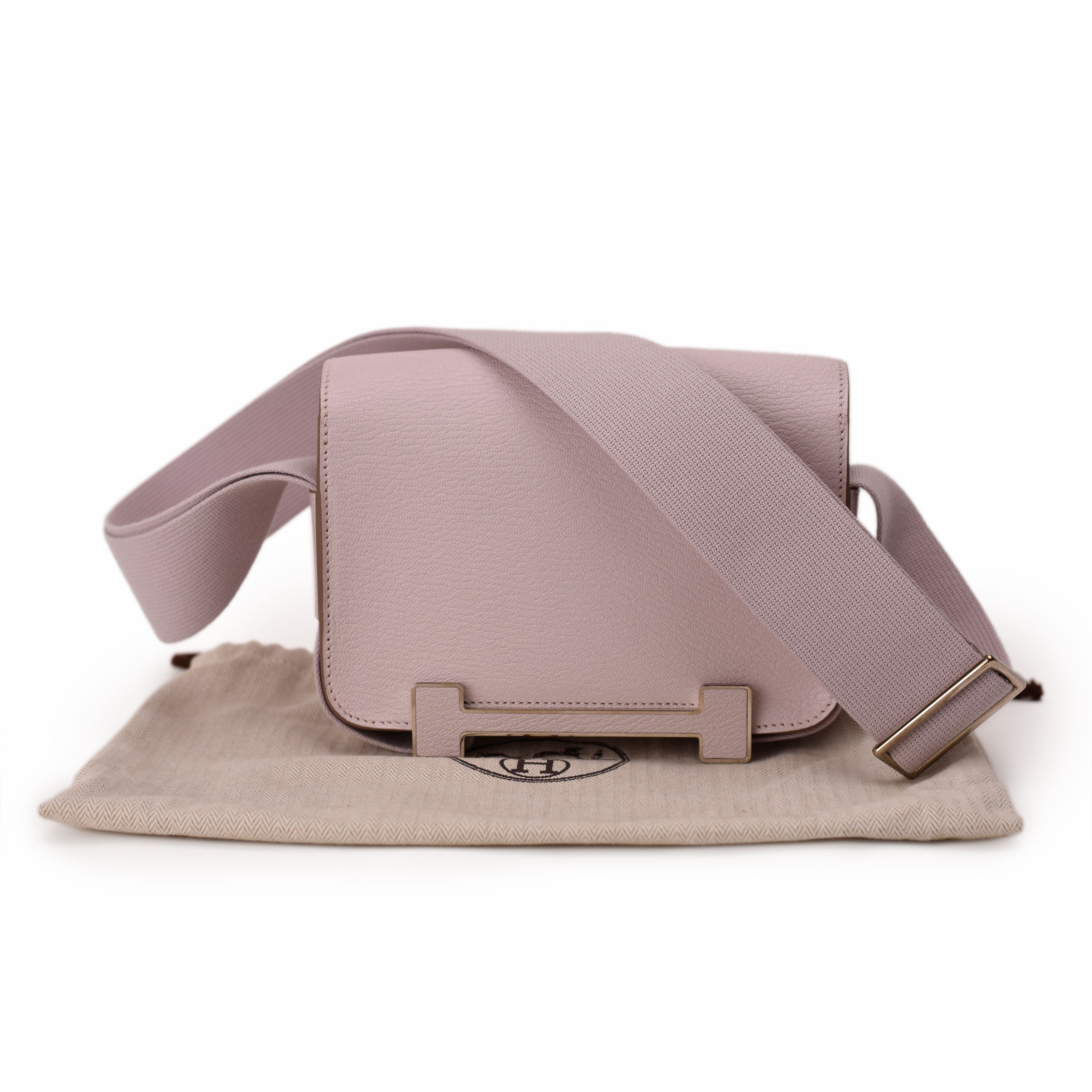 Hermès Geta Mauve Pale Chai Verso Chevre Mysore PHW
