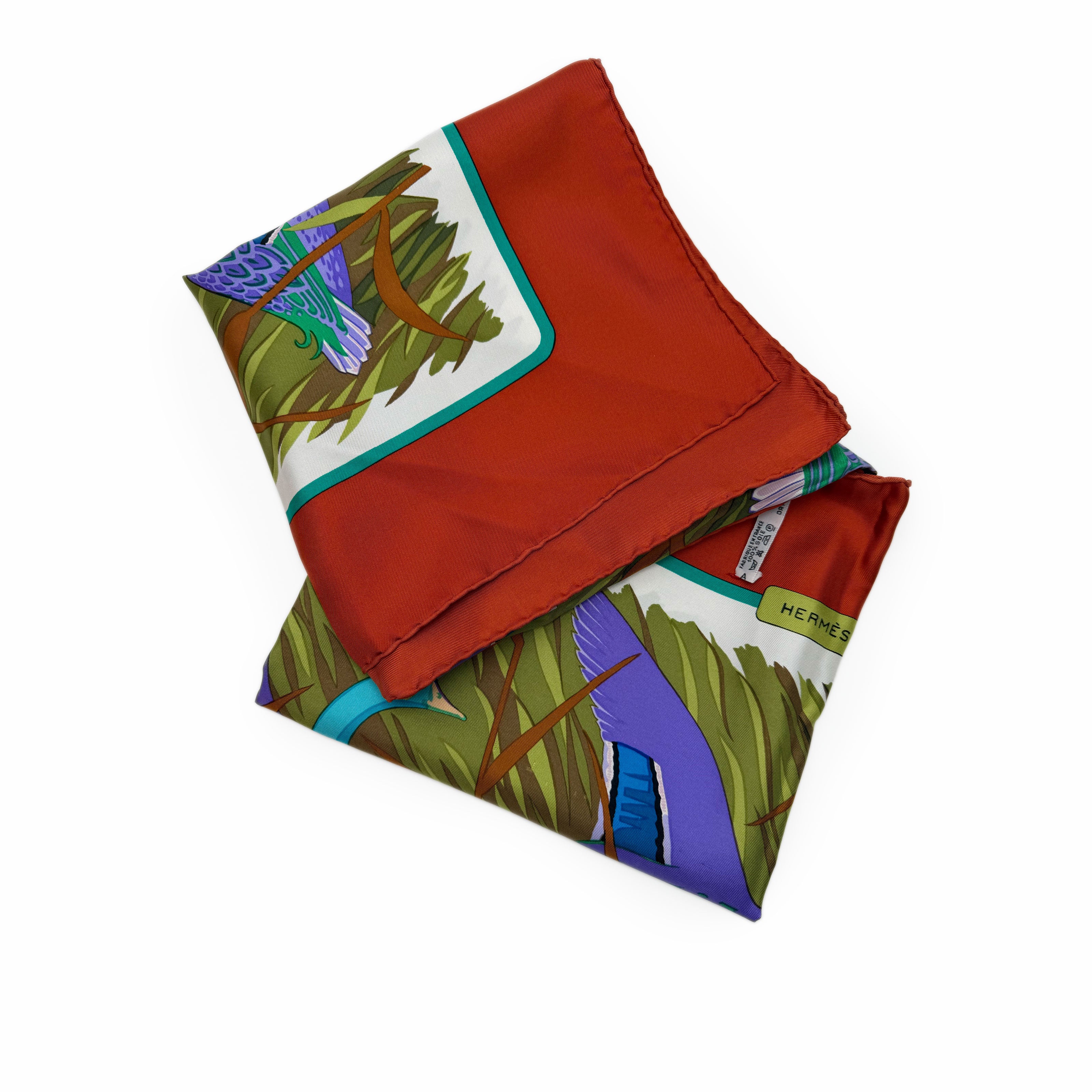 Hermès Orange Silk Scarf