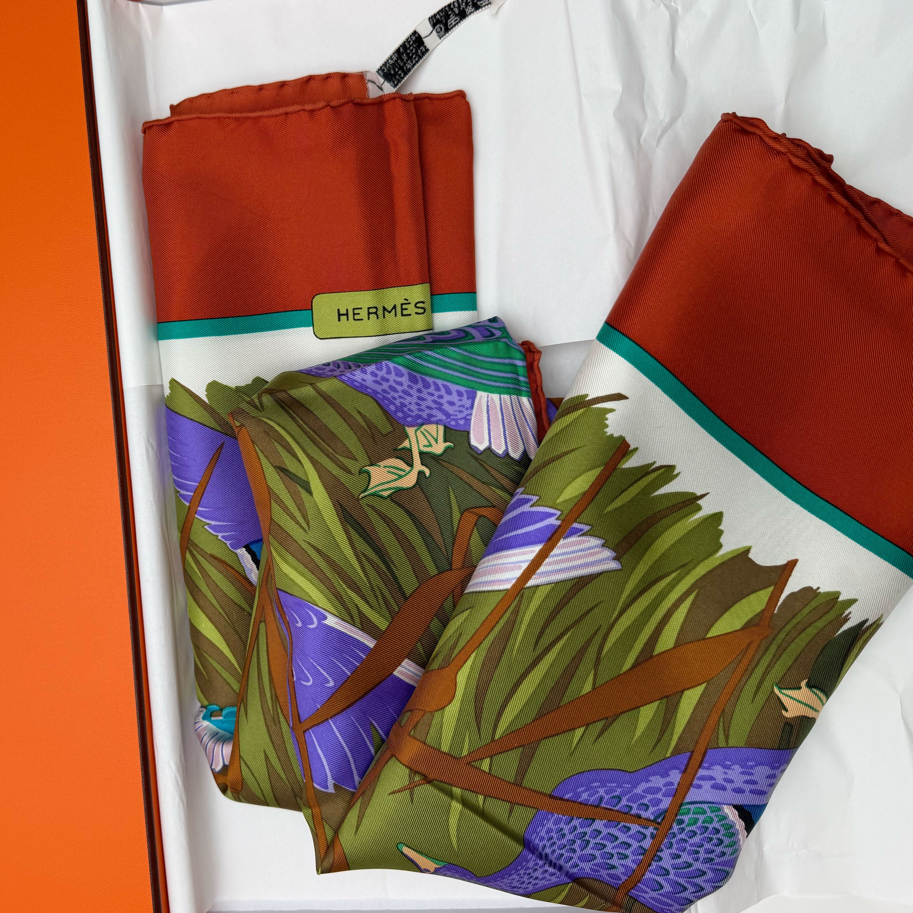 Hermès Orange Silk Scarf