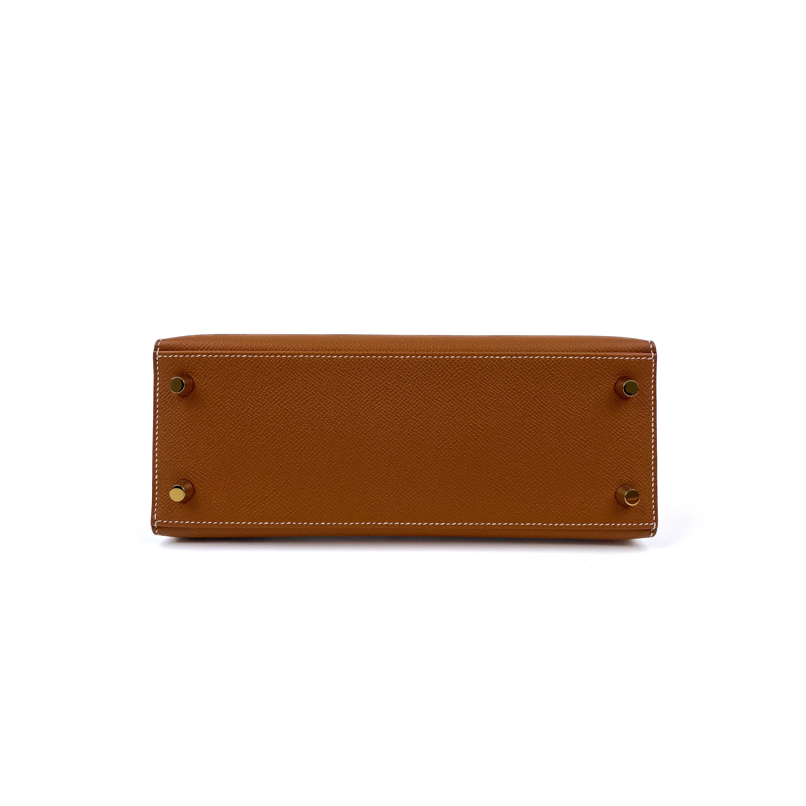 Hermès Kelly 25 Sellier Gold Epsom with Gold Hardware