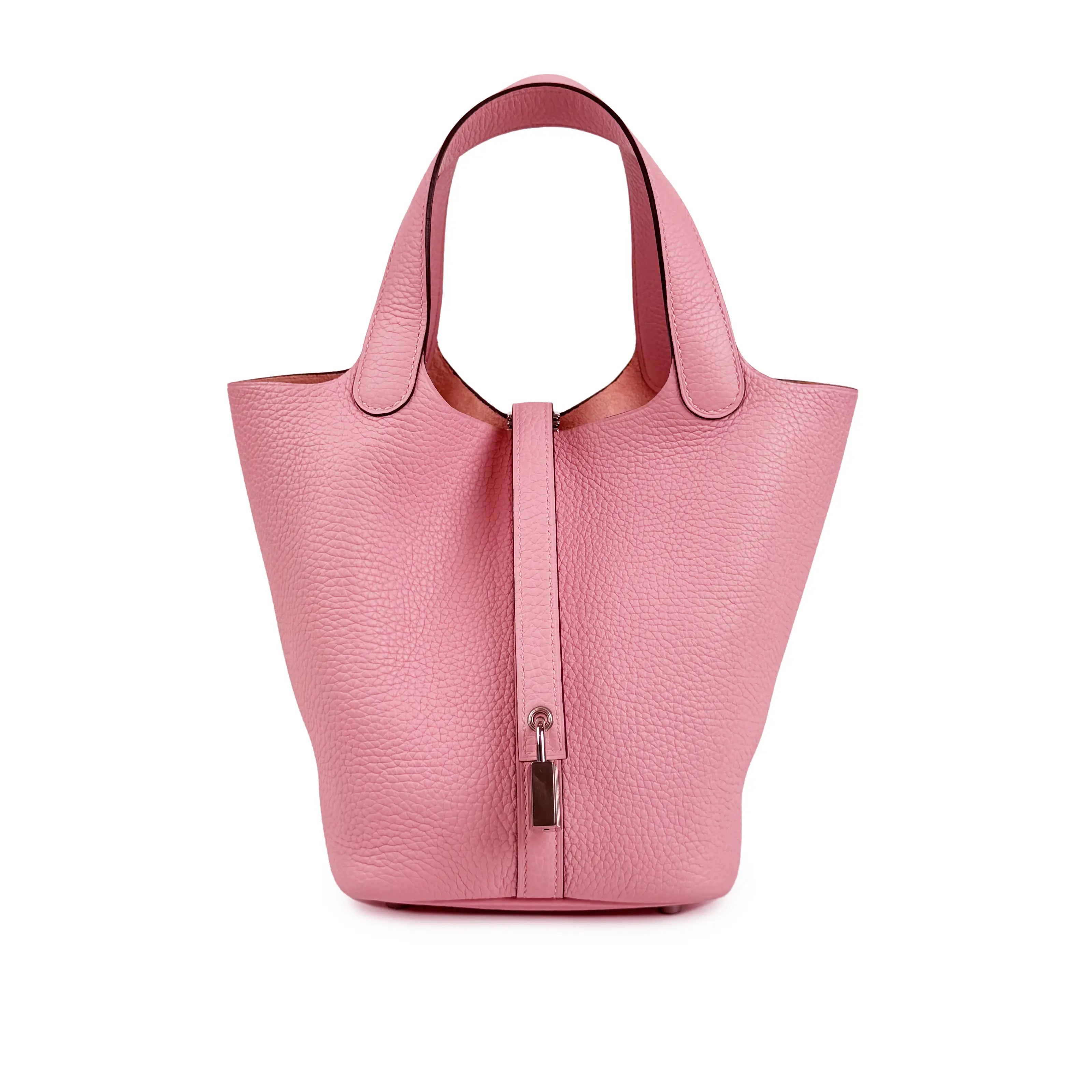 Hermès Picotin Lock 18 Rose Sakura Clemence PHW