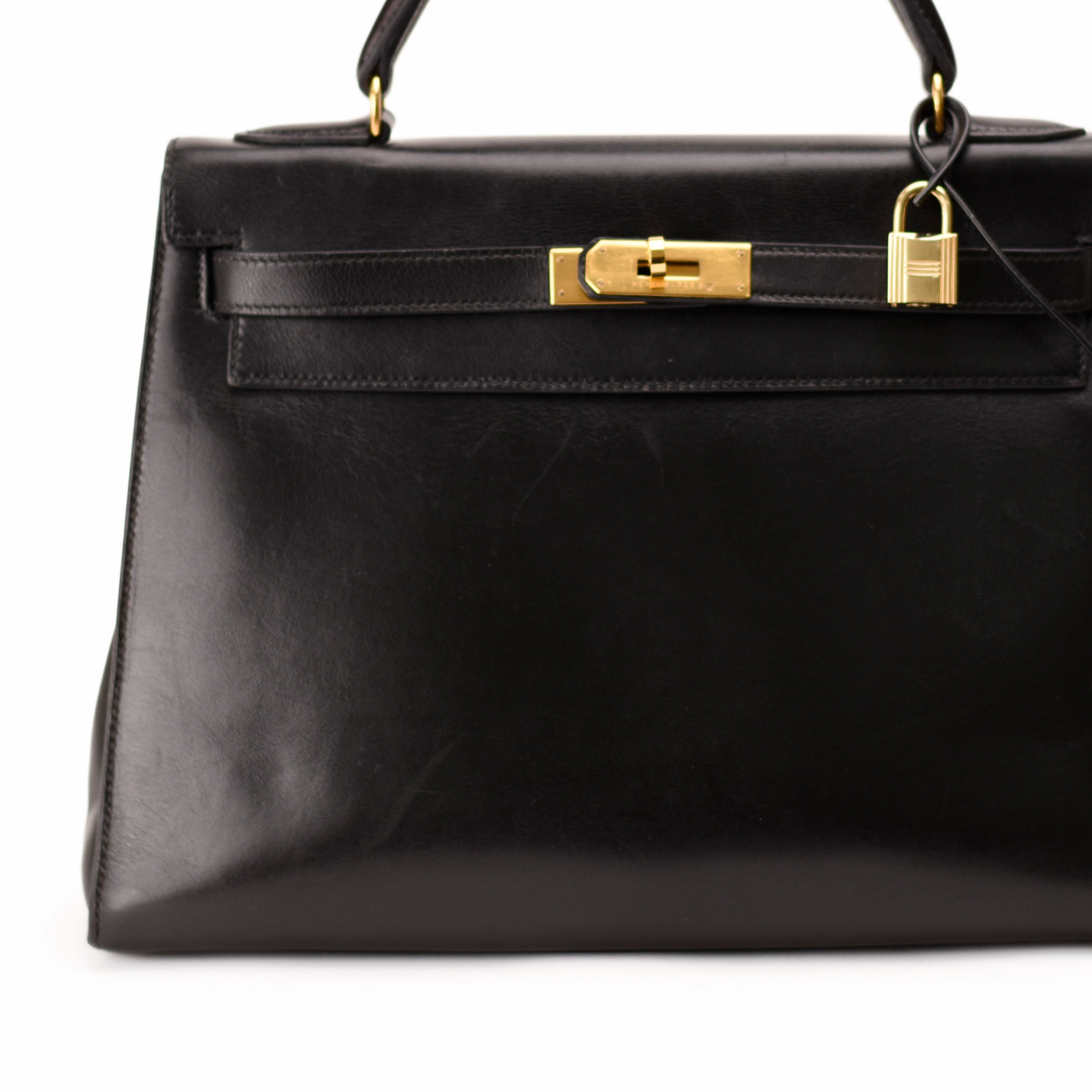 Hermès Kelly 32 Box Black GHW