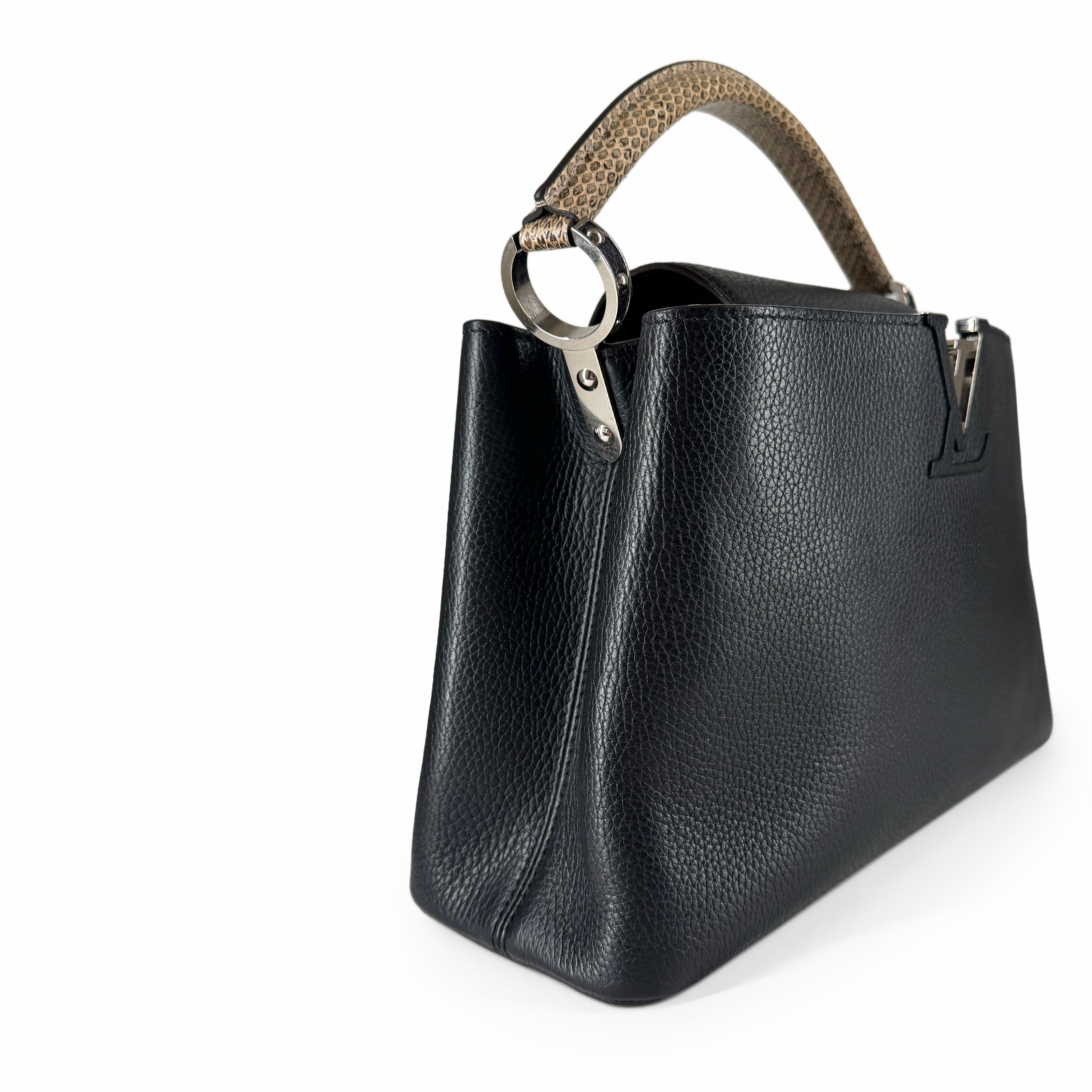 Louis Vuitton Capucines MM Black Python