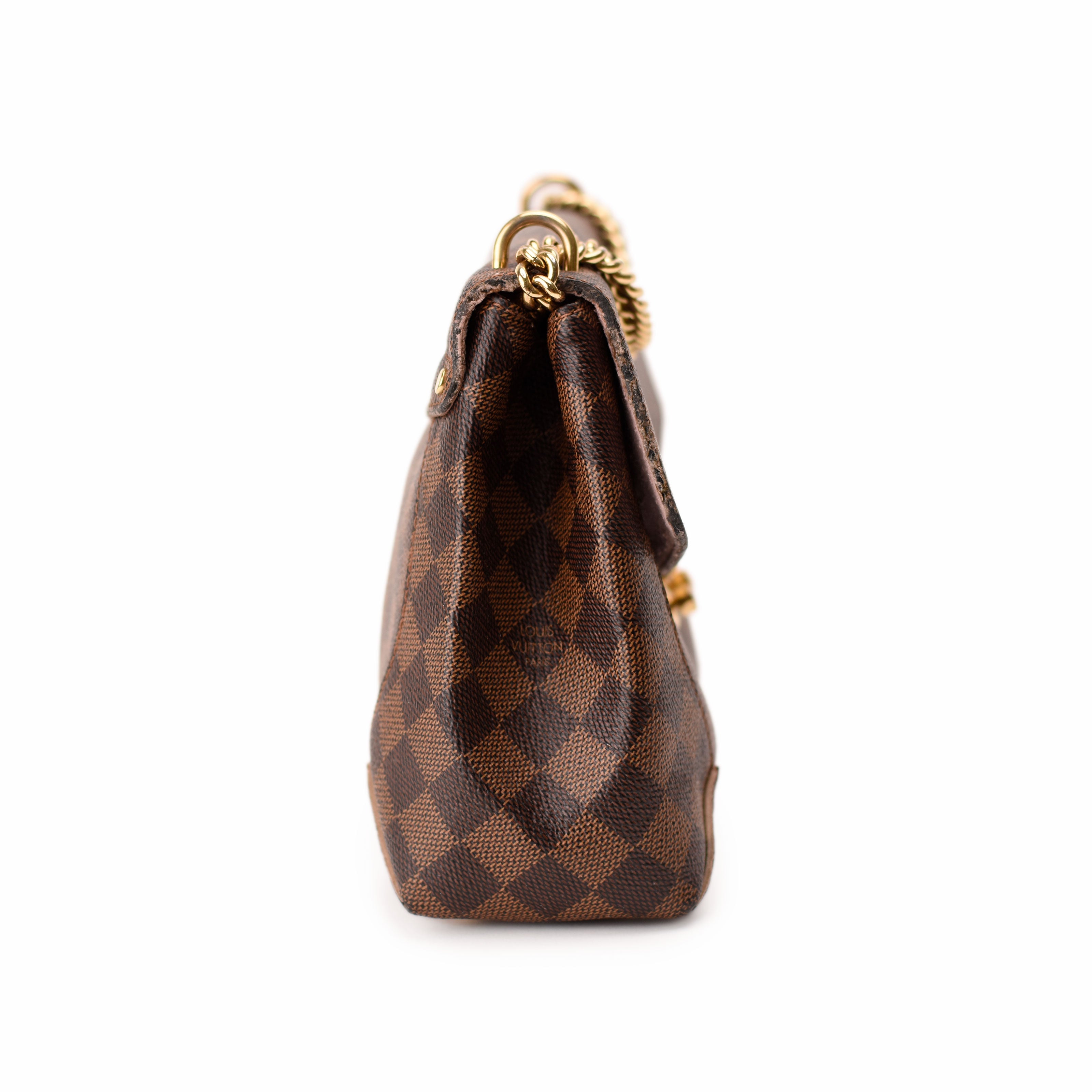 Louis Vuitton Caissa Chain Clutch Bag Rose Ballerine Ebene