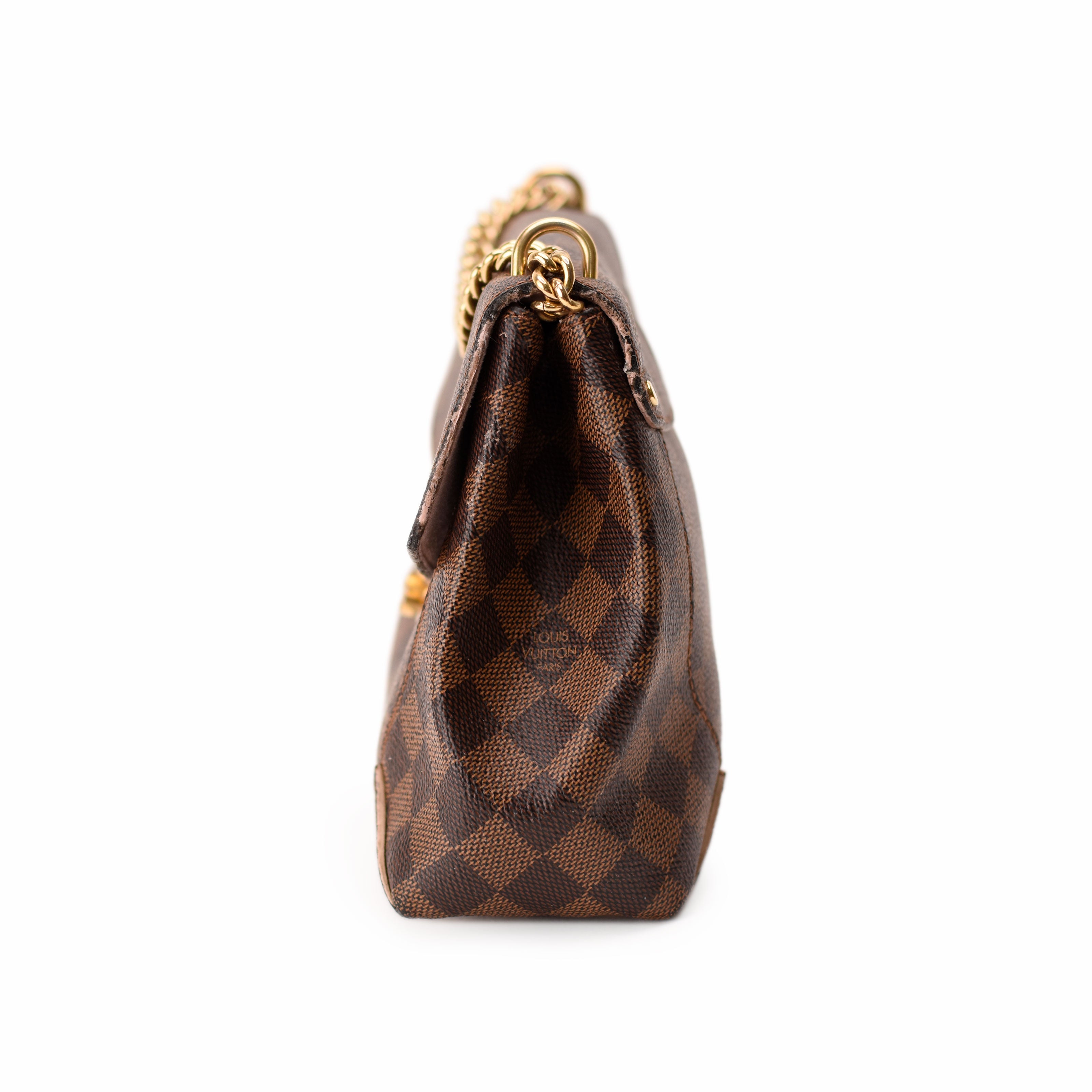 Louis Vuitton Caissa Chain Clutch Bag Rose Ballerine Ebene