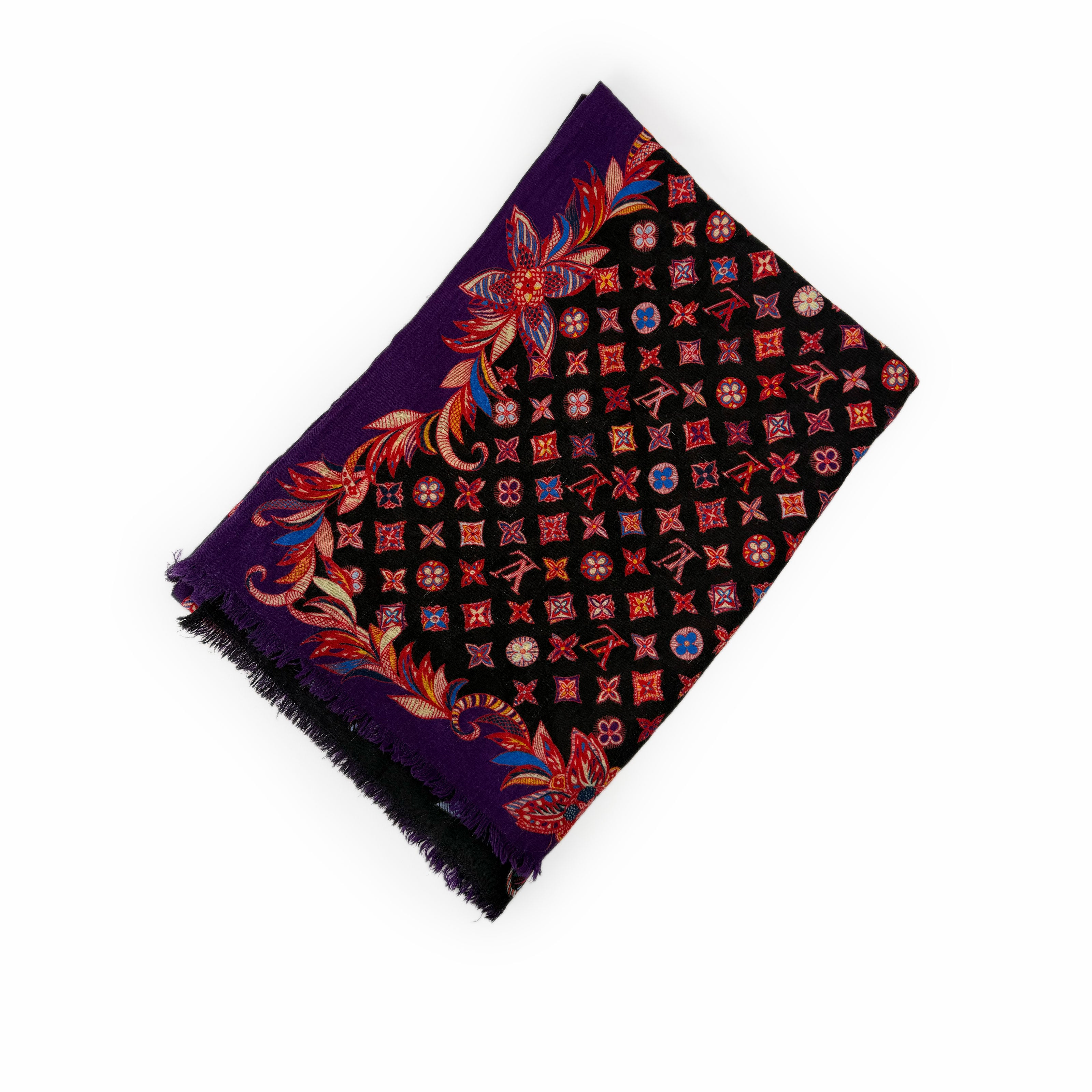 Louis Vuitton Multicolor  Double Side Wool Shawl