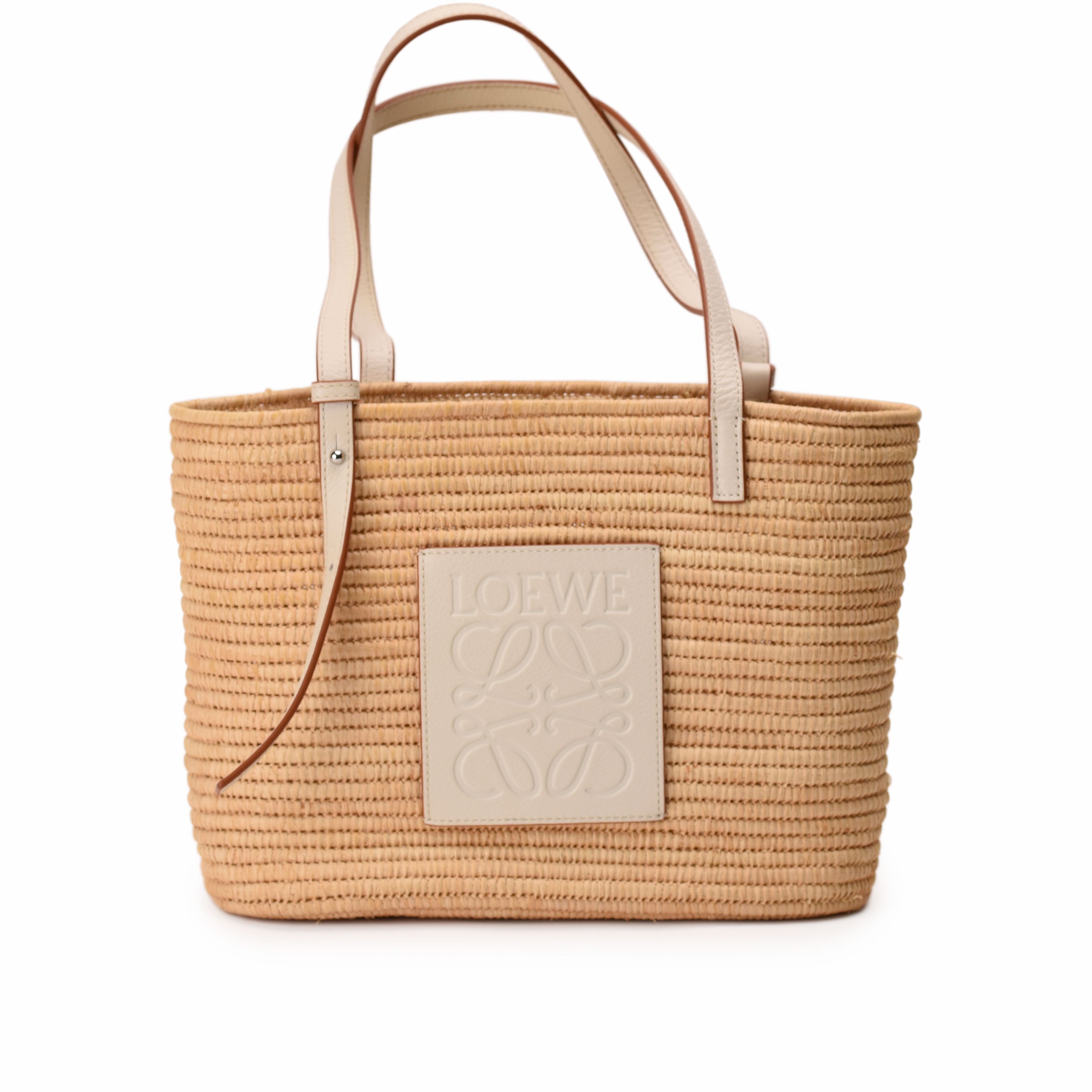 Loewe Small Square Raffia Basket Bag