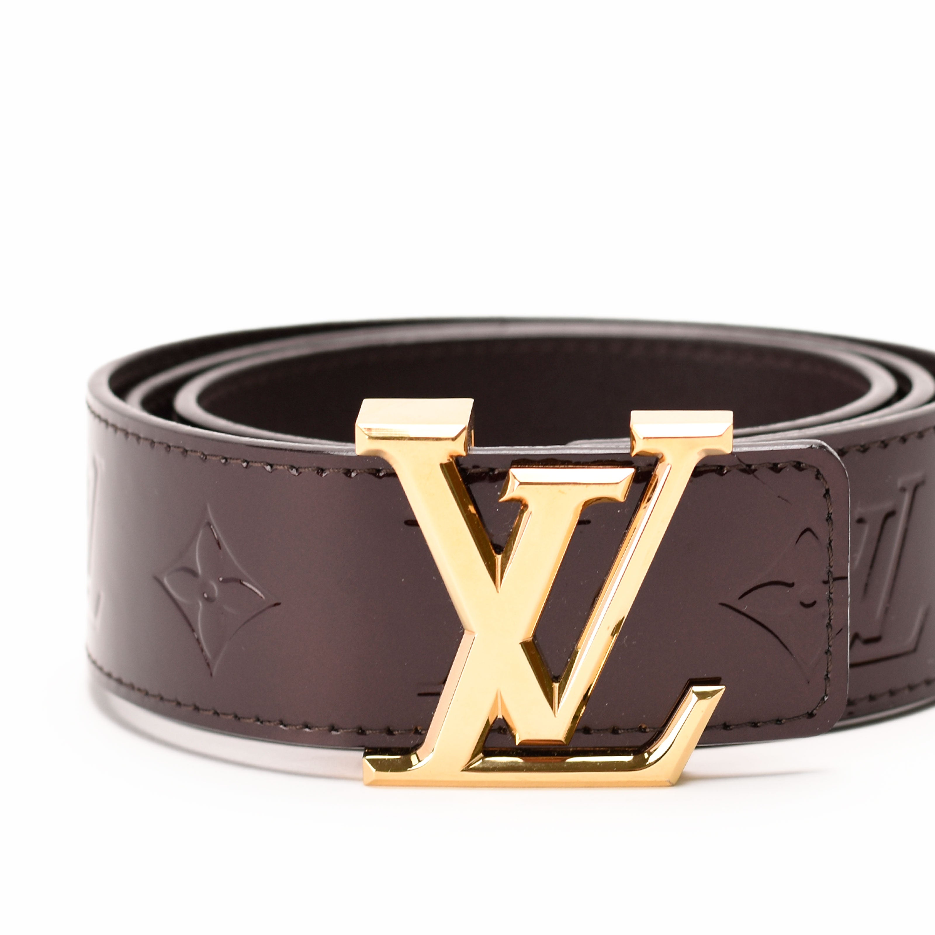Louis Vuitton Initiales Belt Vernis Amarante
