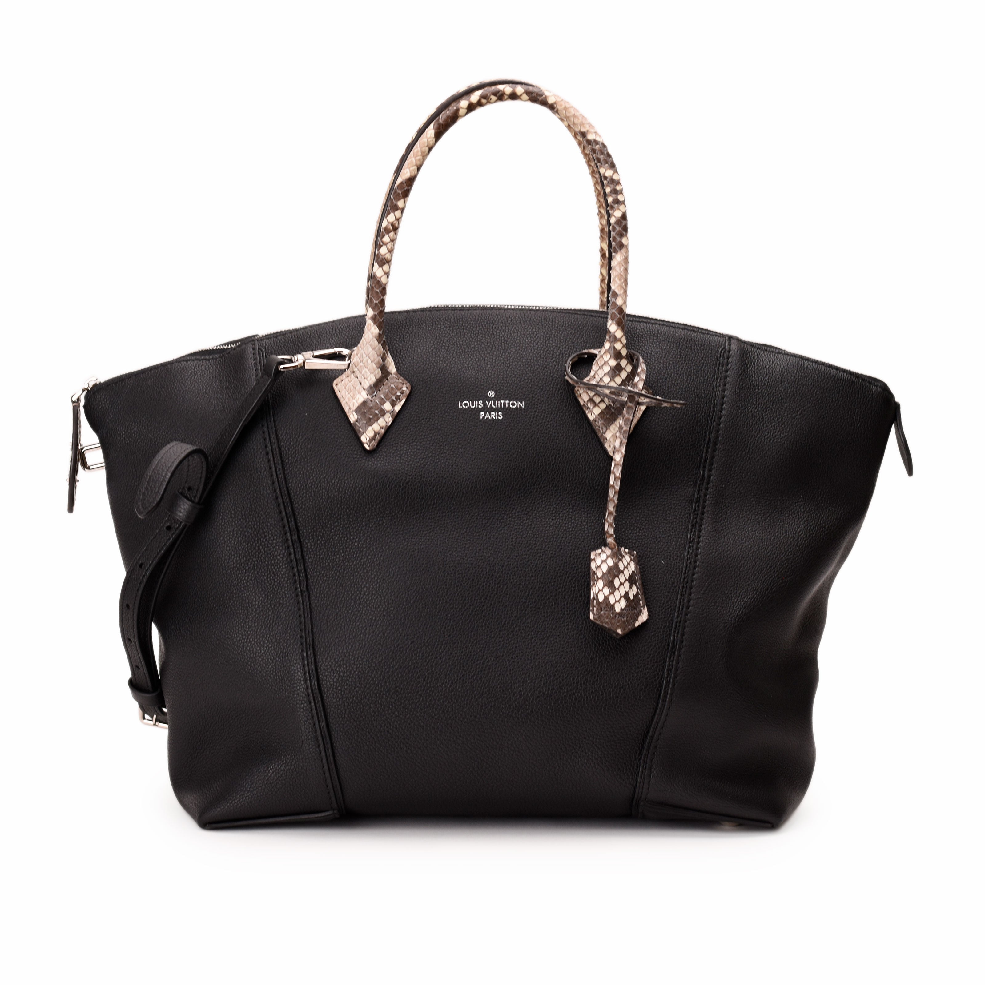 Louis Vuitton Soft Lockit MM in Black Veau Cachemire & Python