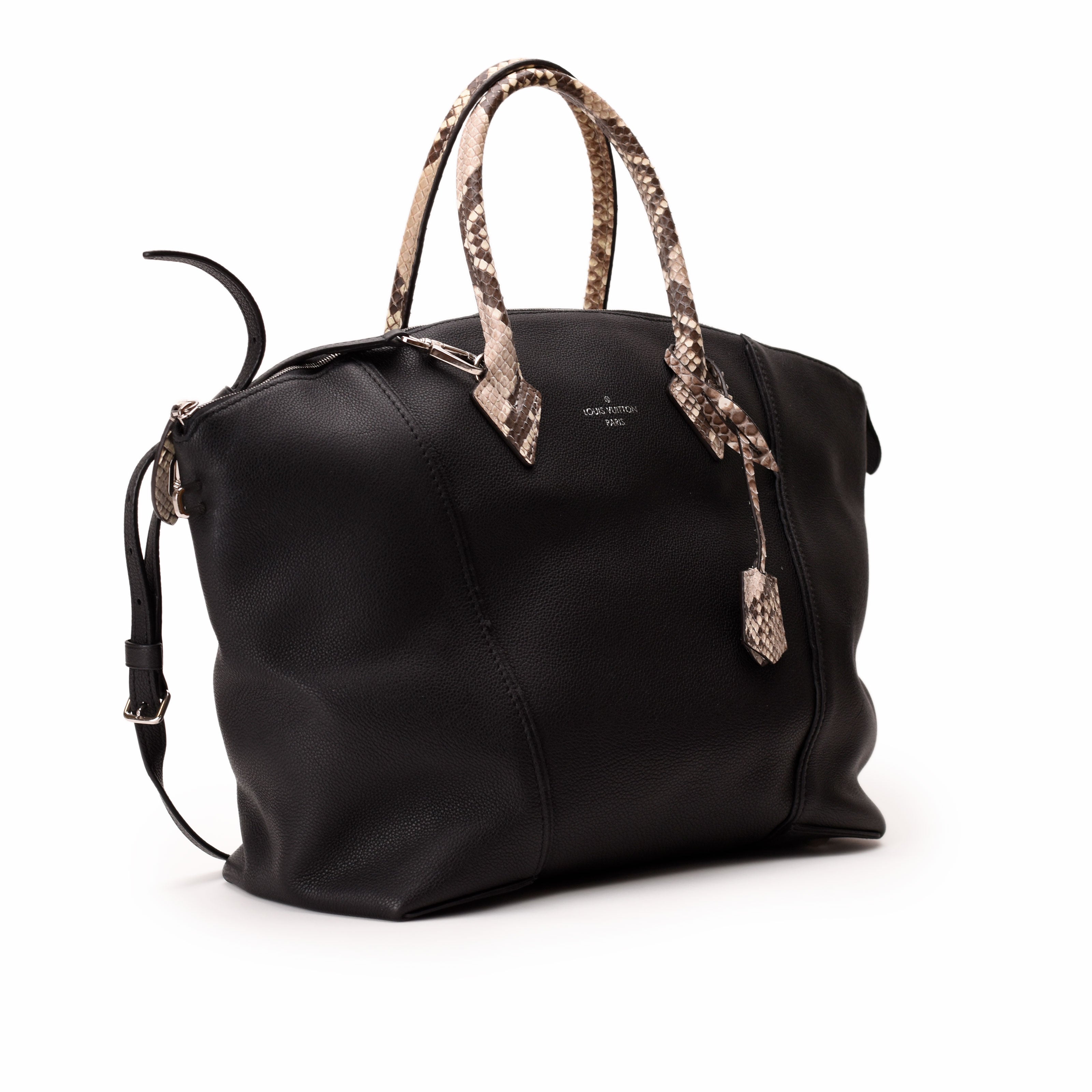 Louis Vuitton Soft Lockit MM in Black Veau Cachemire & Python