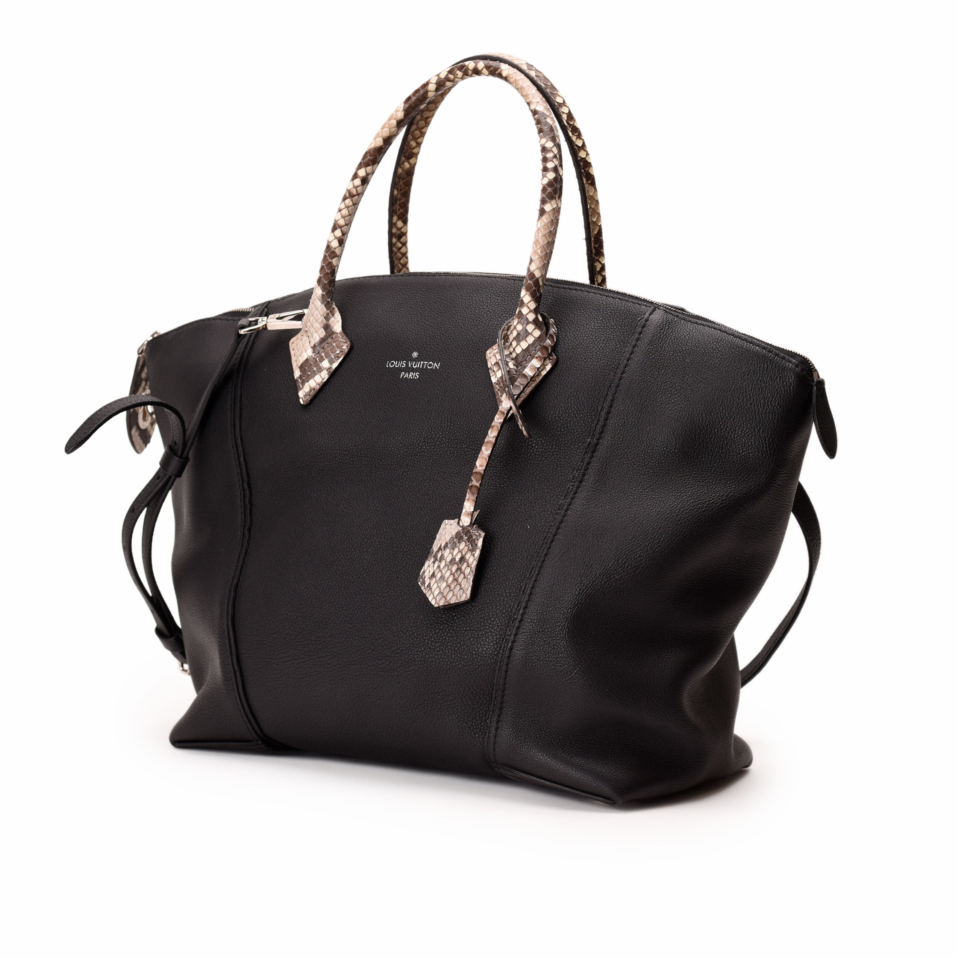 Louis Vuitton Soft Lockit MM in Black Veau Cachemire & Python