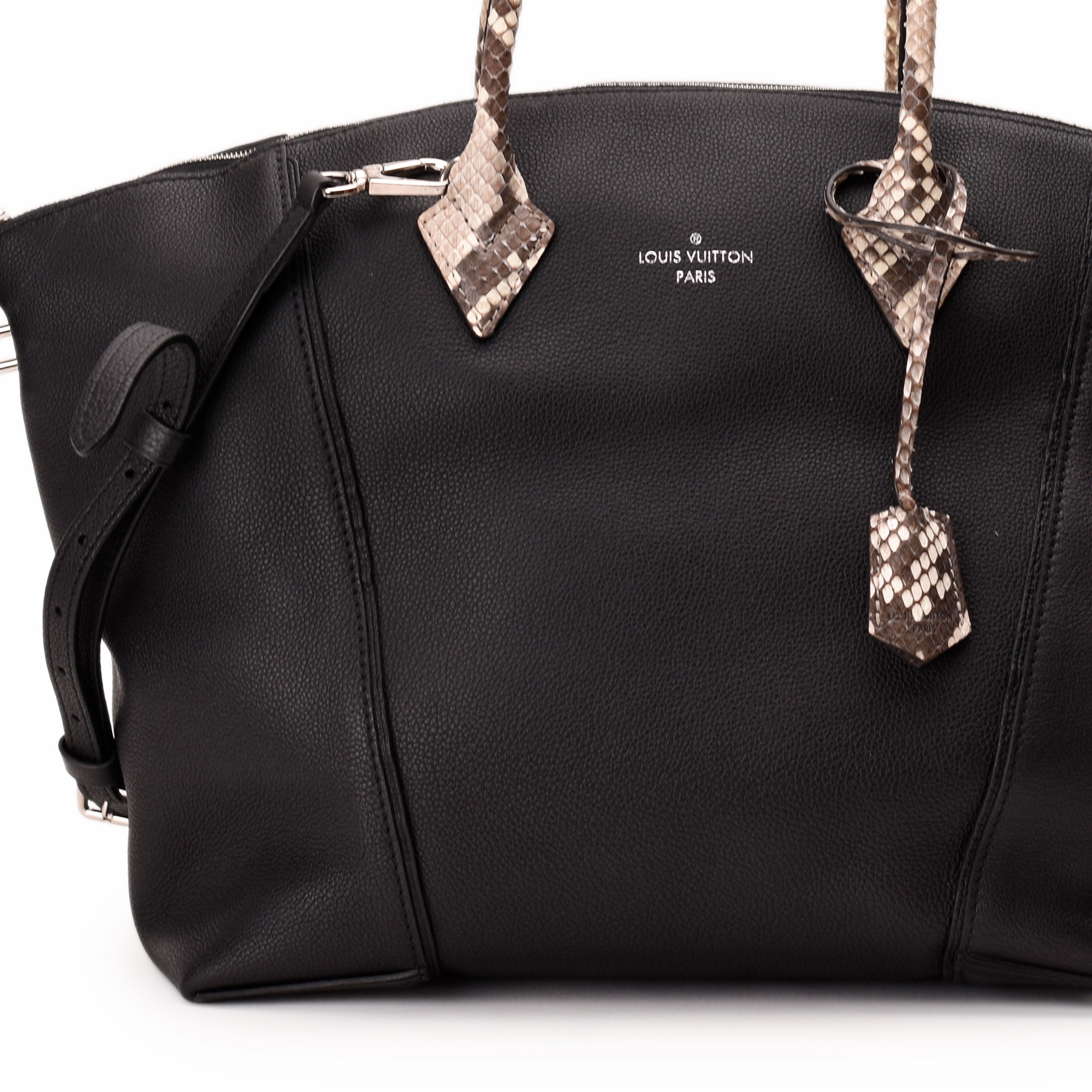 Louis Vuitton Soft Lockit MM in Black Veau Cachemire & Python
