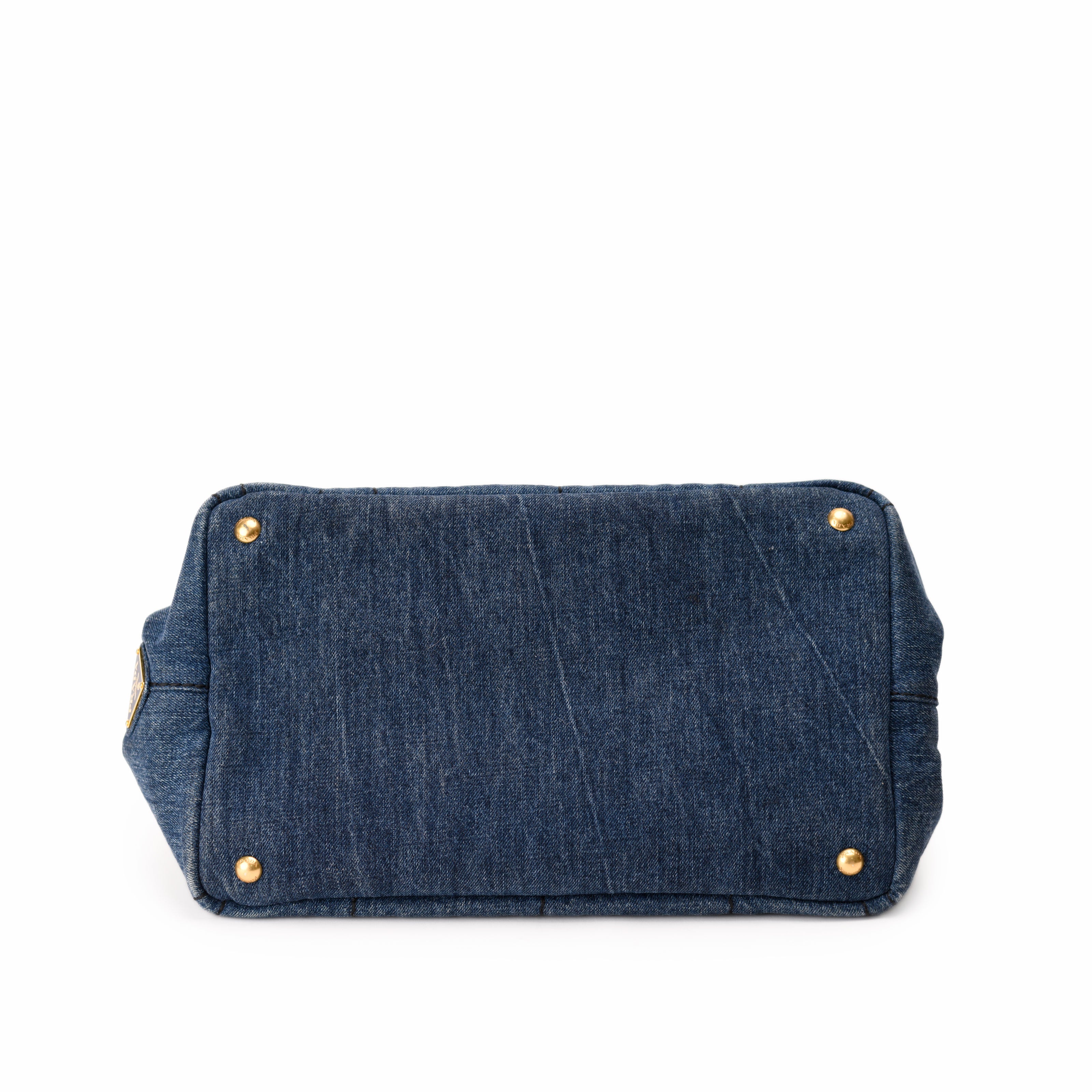 Prada Denim Canapa Logo Bag Large