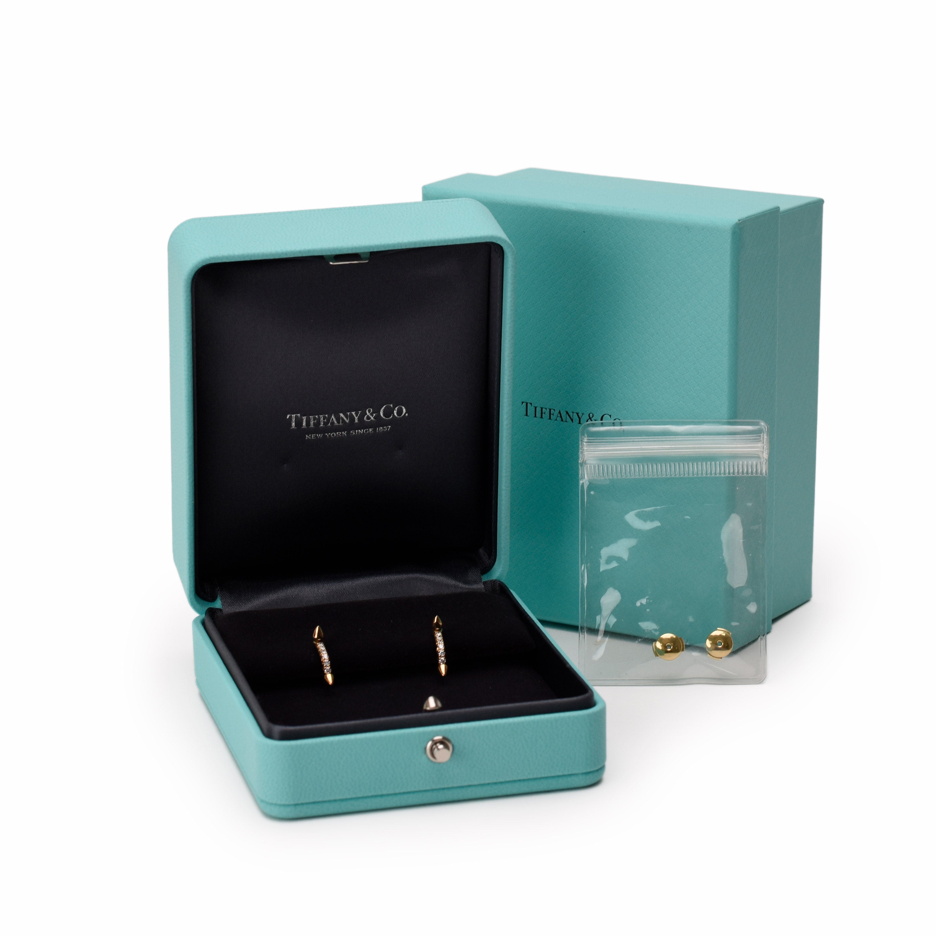Tiffany Titan by Pharrell Williams Small Earrings in Gold with Diamonds