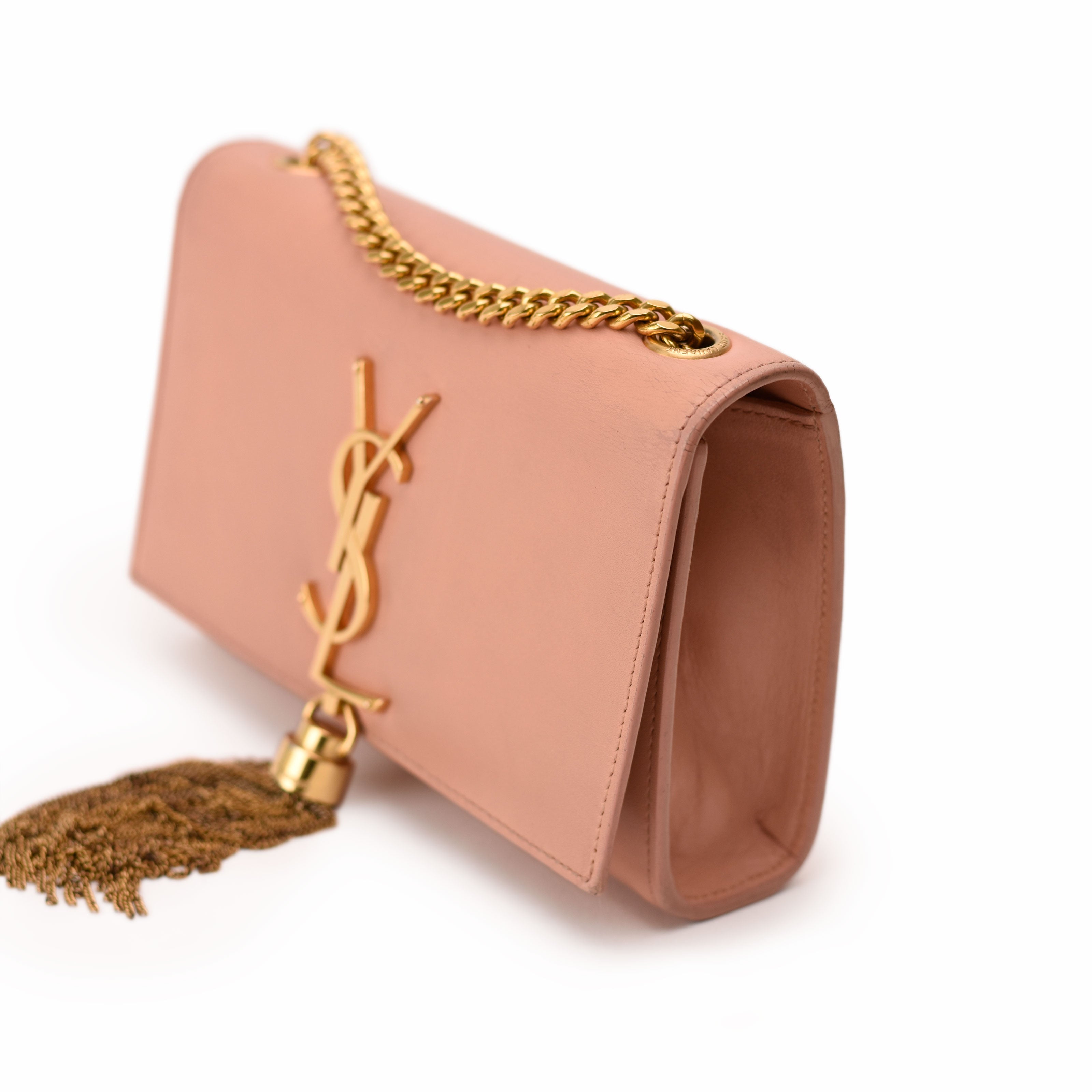 Saint Laurent Kate Small Pink GHW Bag