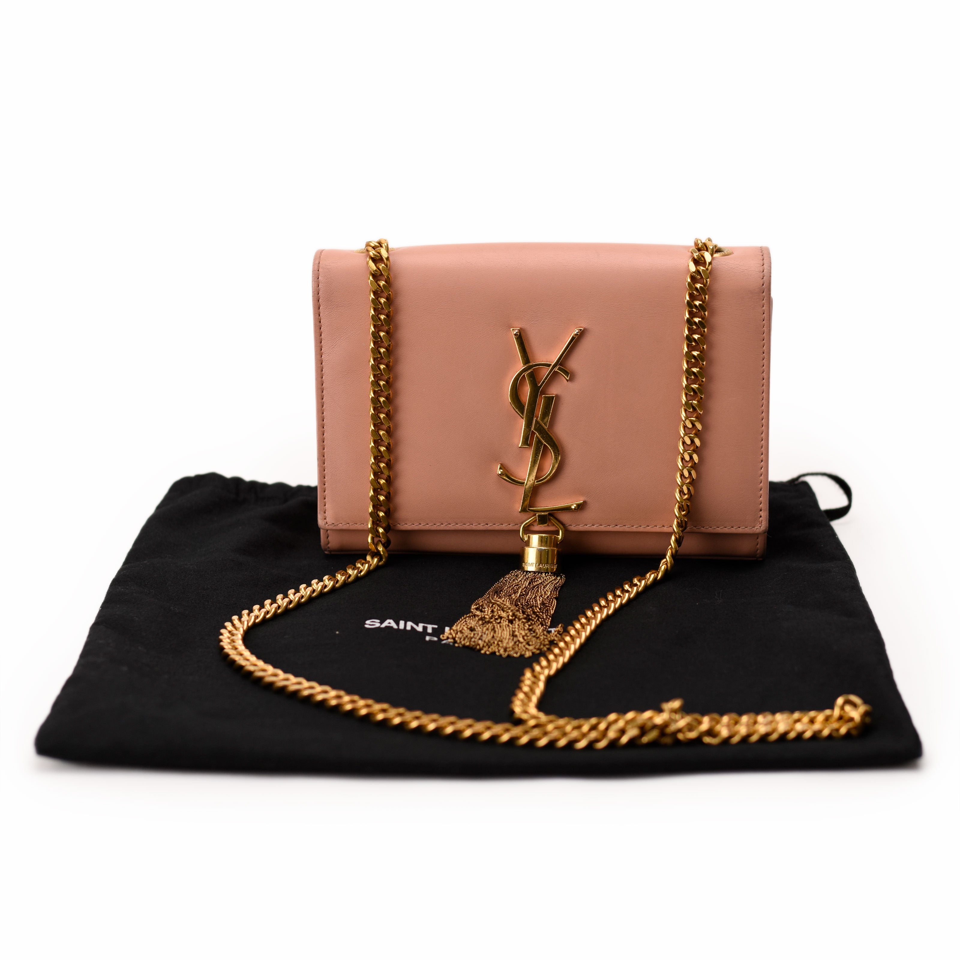 Saint Laurent Kate Small Pink GHW Bag