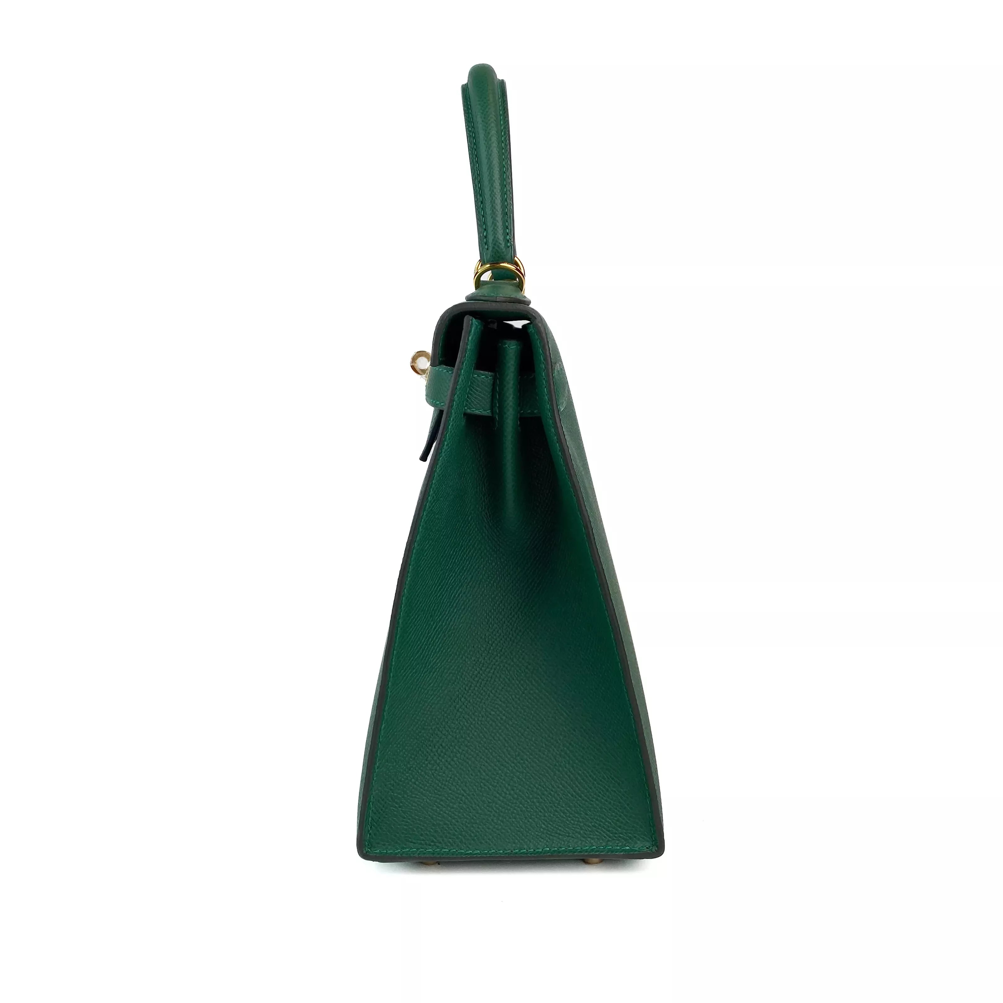 Hermes Kelly 28 Sellier in Vert Vertigo Epsom Leather GHW 6